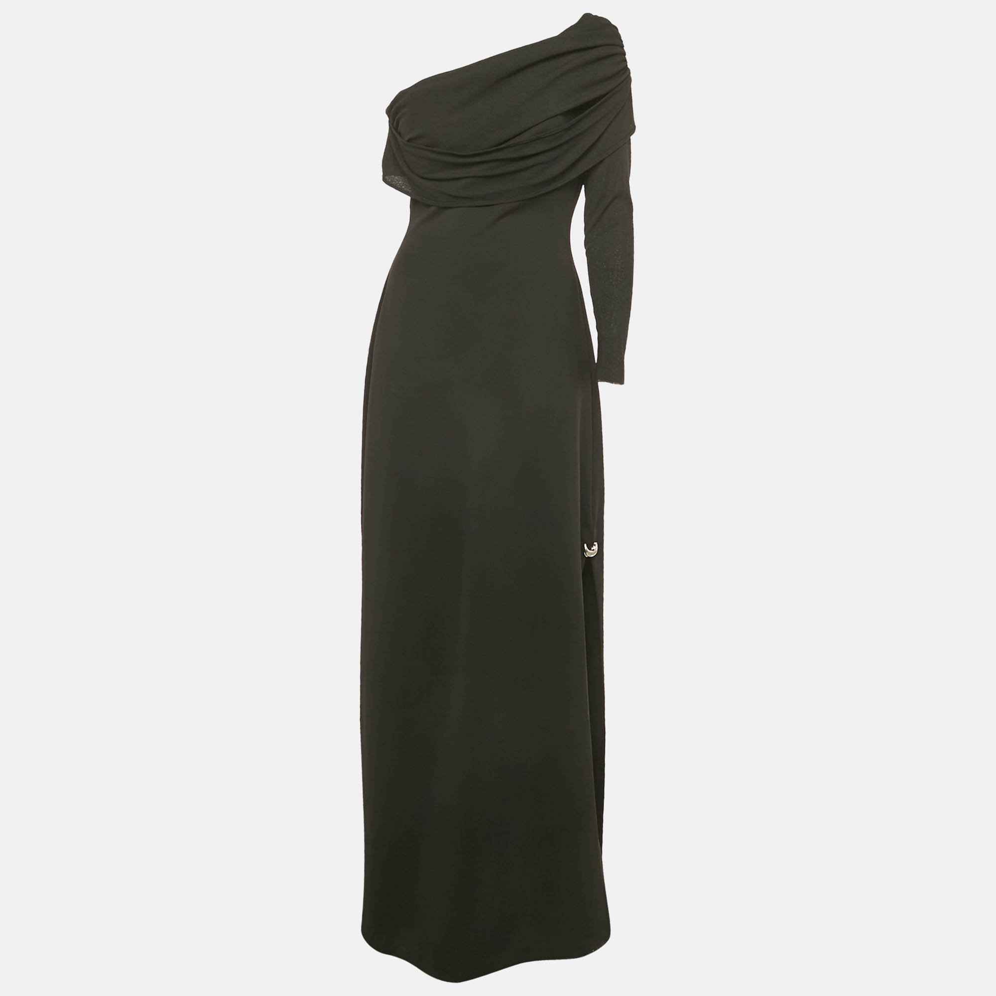 Chats By C.Dam Black Jersey One Shoulder Cut-Out Maxi Dress S
Chats By C.Dam Black Jersey One Shoulder Cut-Out Maxi Dress S