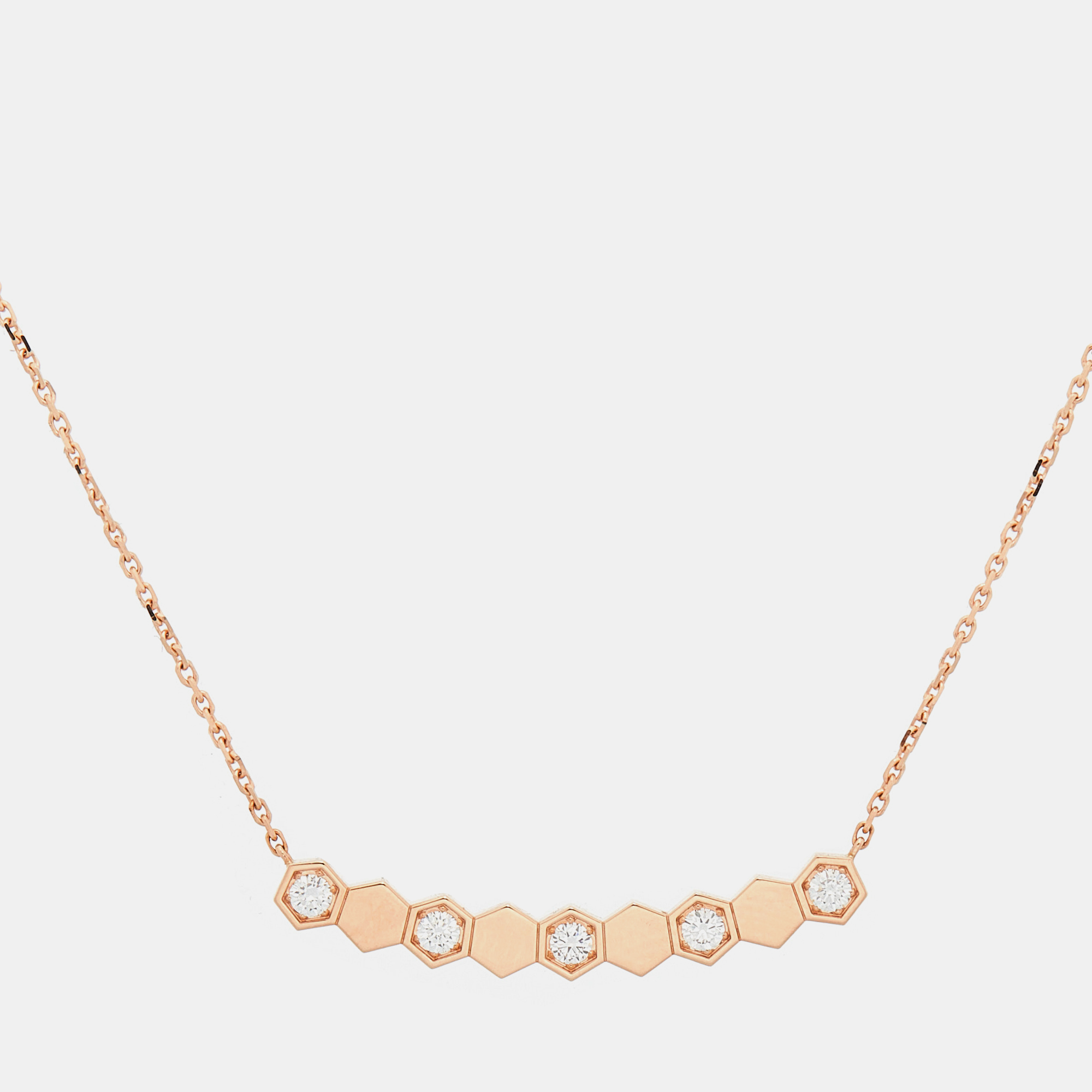 Chaumet bee my love diamond 18k rose gold necklace
