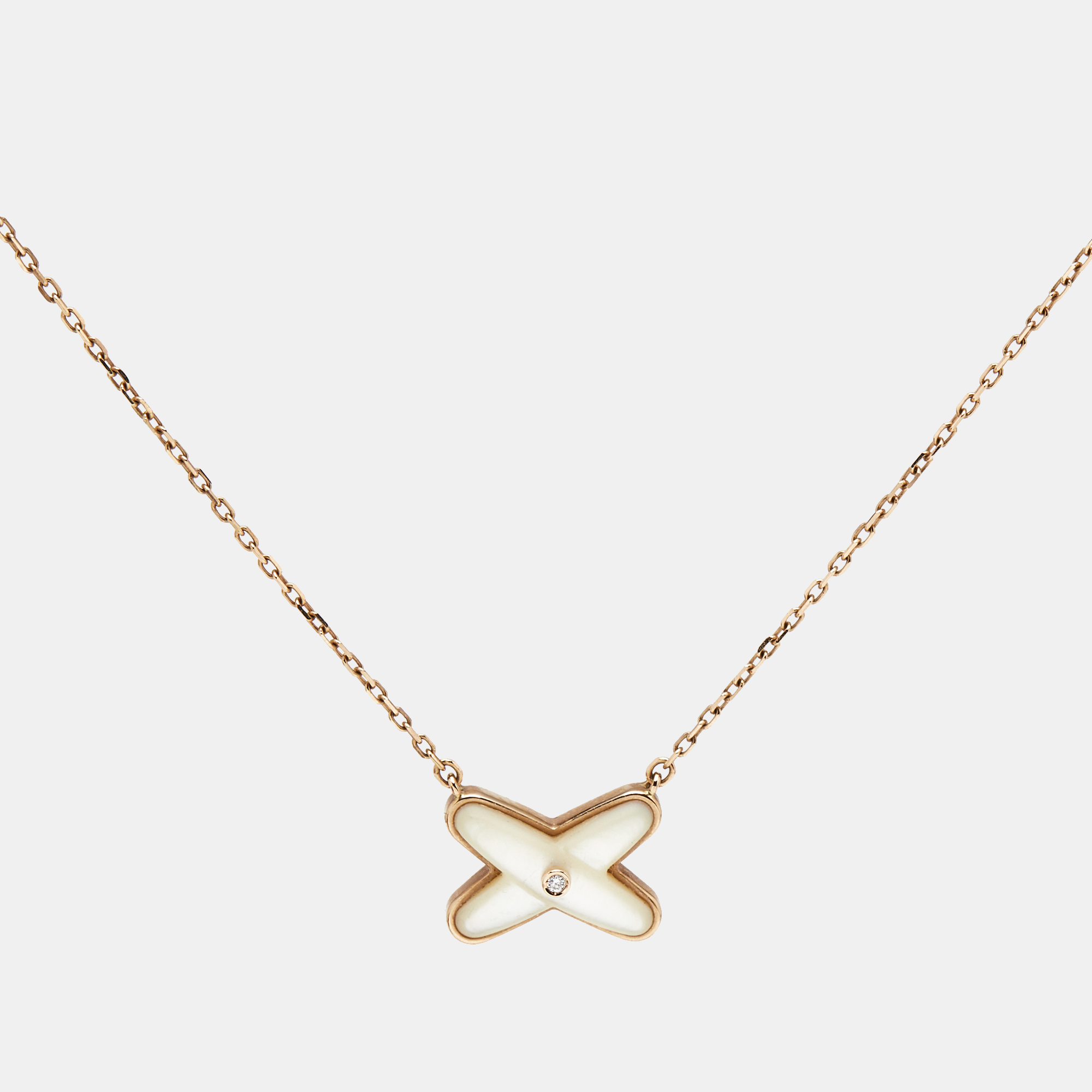 Jeux de Liens Mother of Pearl Diamond 18k Rose Necklace - Chaumet - Modalova