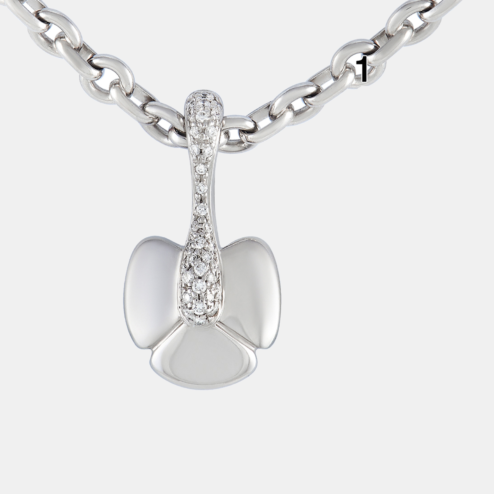 Chaumet 18k white gold diamond pendant necklace