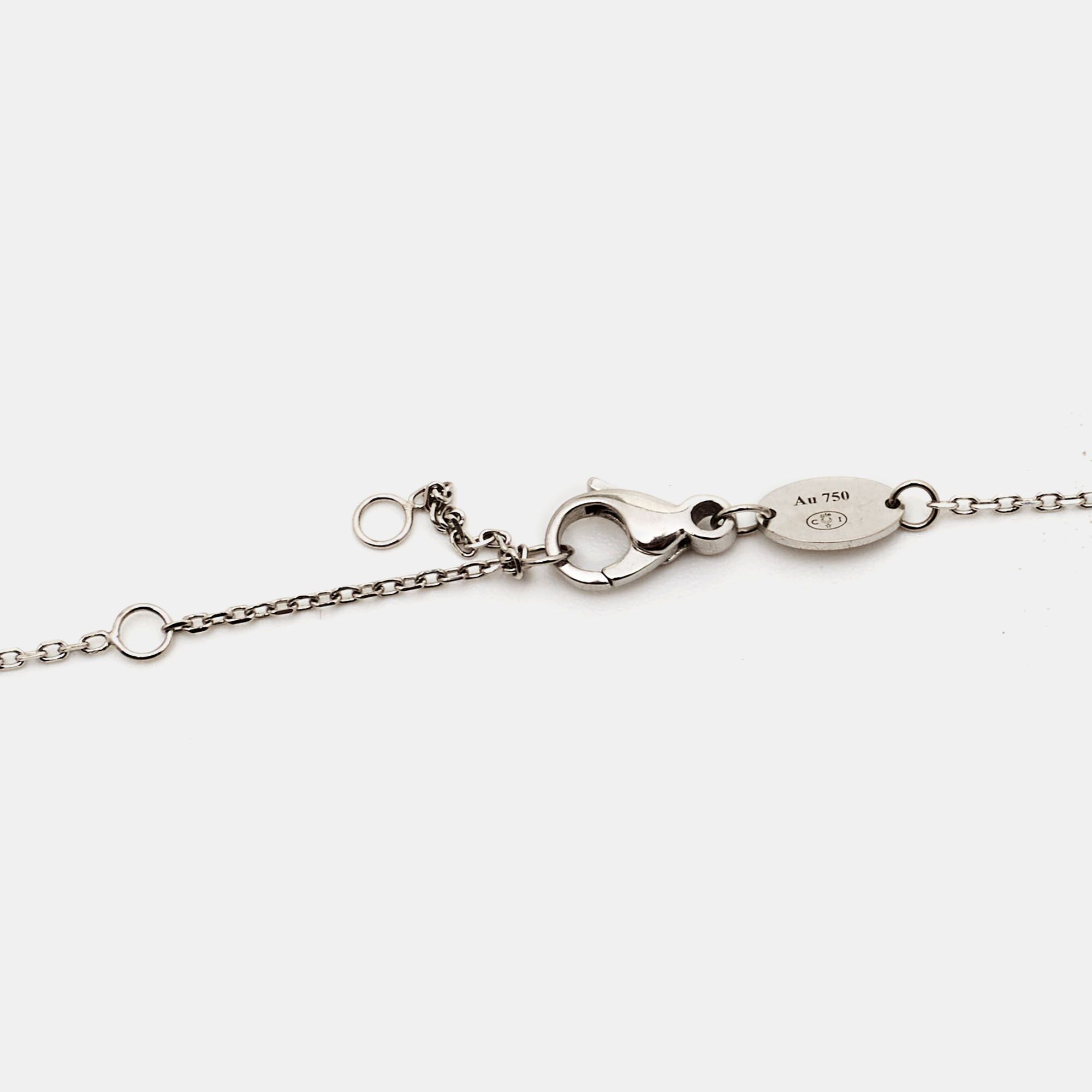 Chaumet Jeux De Liens Grey Mother Of Pearl Diamond 18k White Gold Necklace