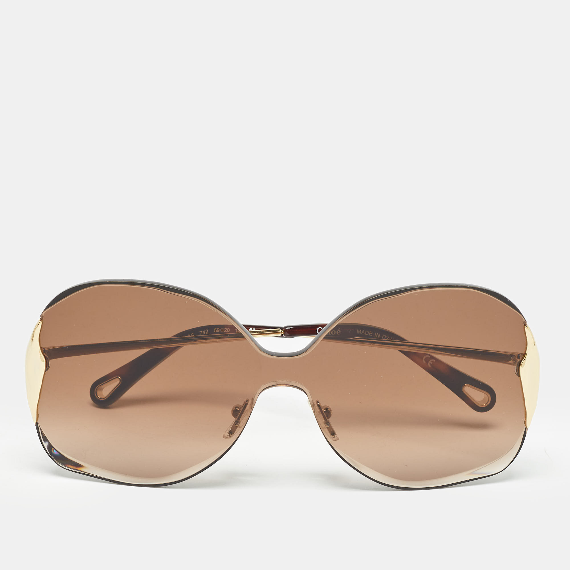 Chlo&eacute; brown gradient ce162s oversized sunglasses