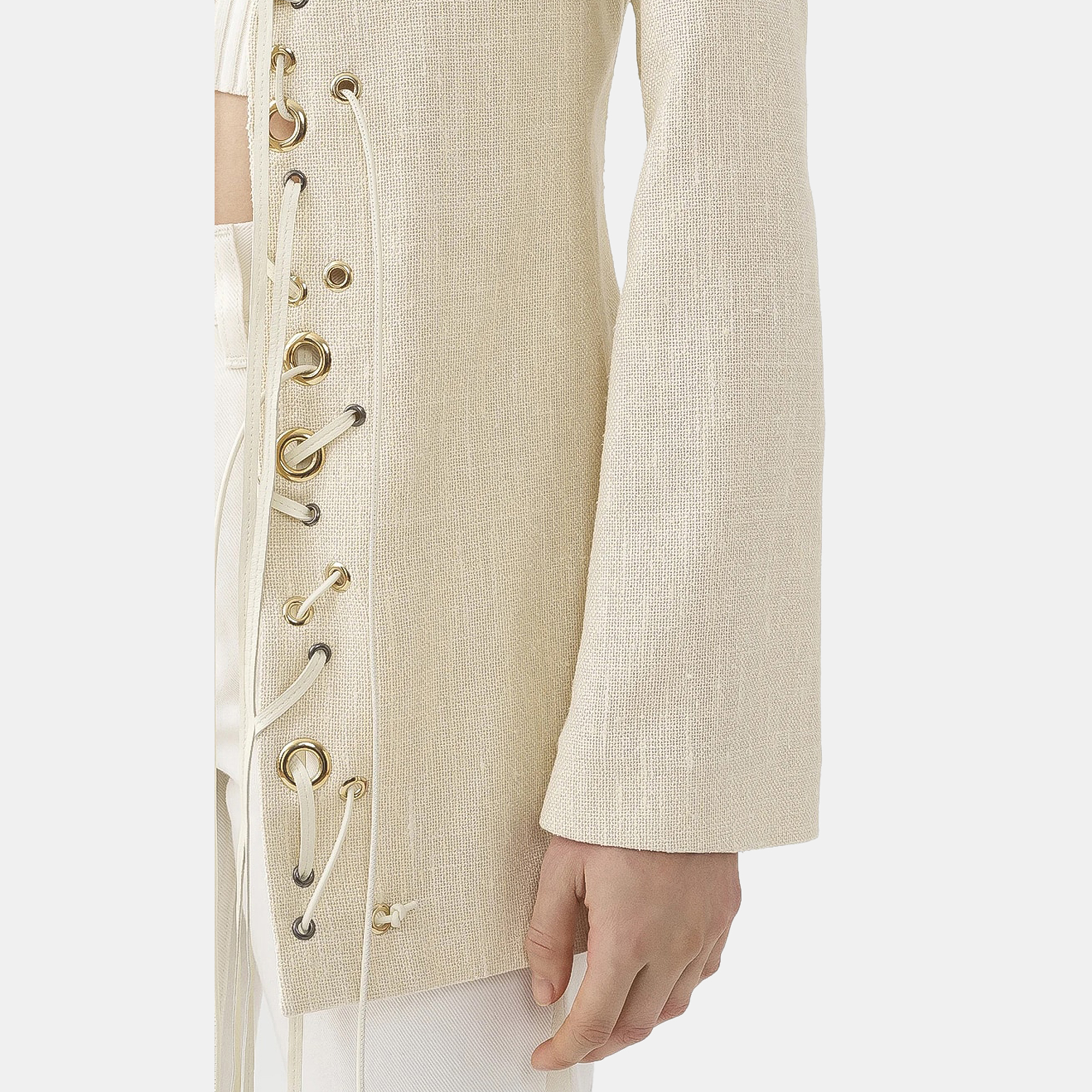 Chloe Cream Knit Lace Motif Jacket M