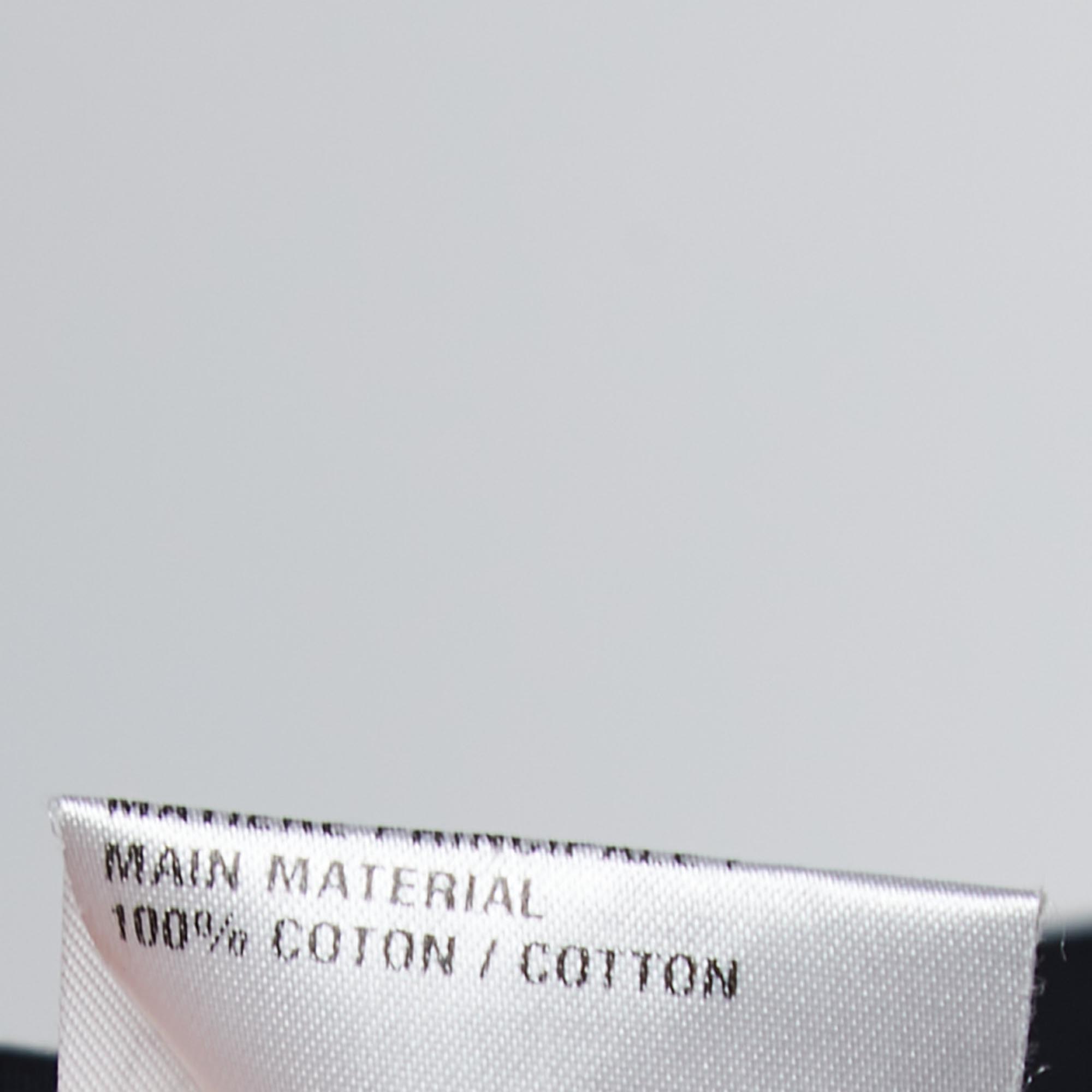 Chloe Navy Blue Cotton Tie Detail Long Sleeve Blouse M