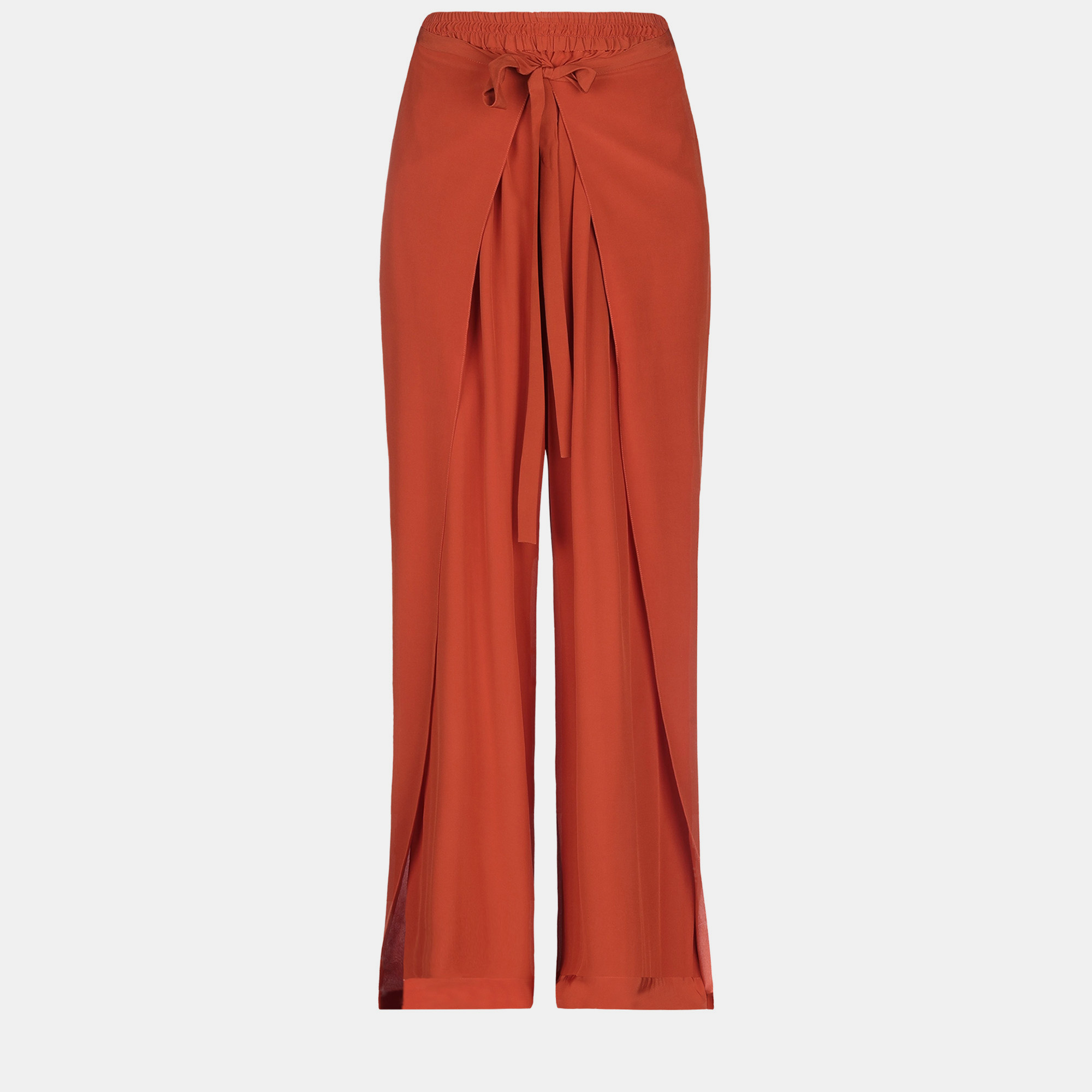 Chloe orange silk wrap pants s (fr 34)