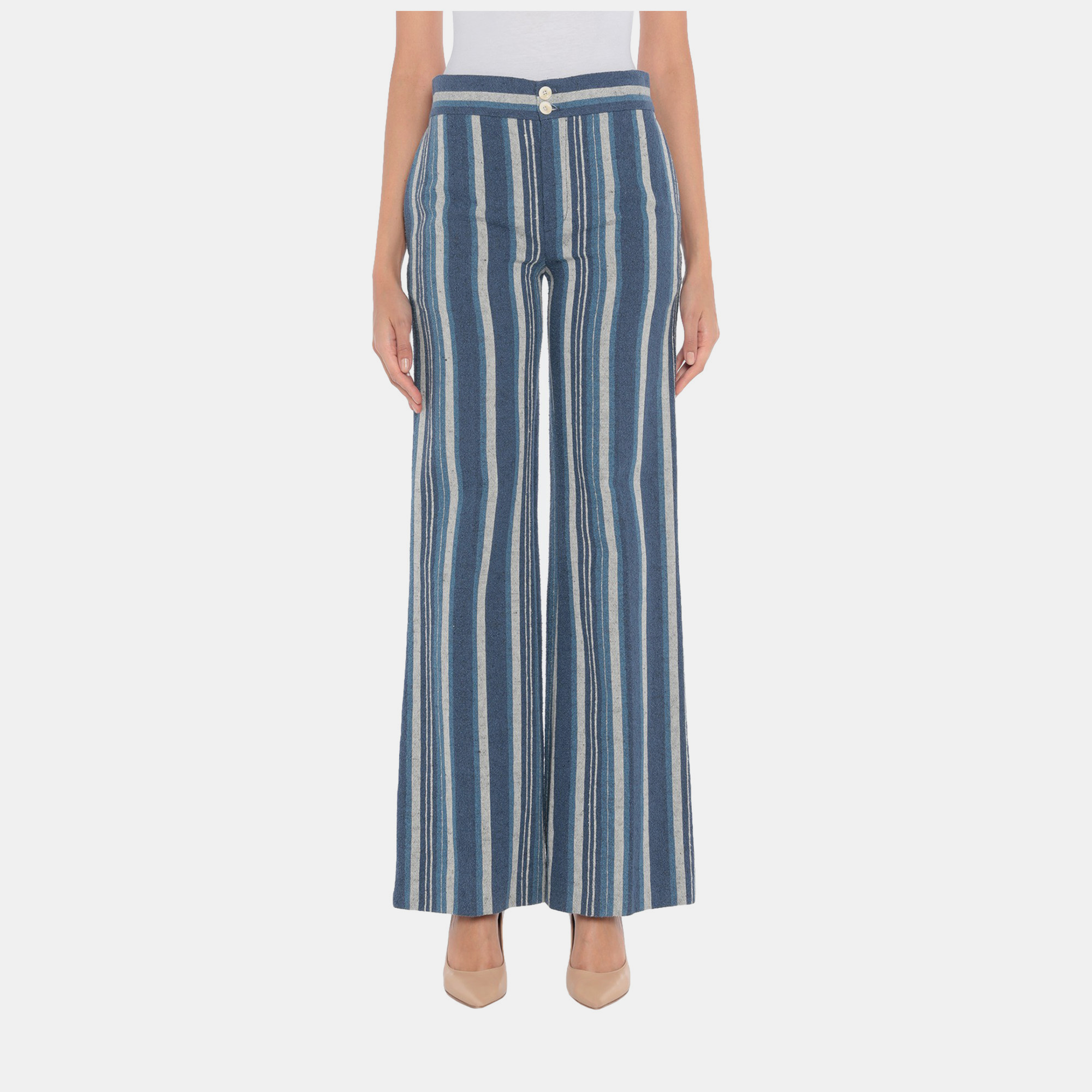 Chloe blue/beige striped cotton pants size 34