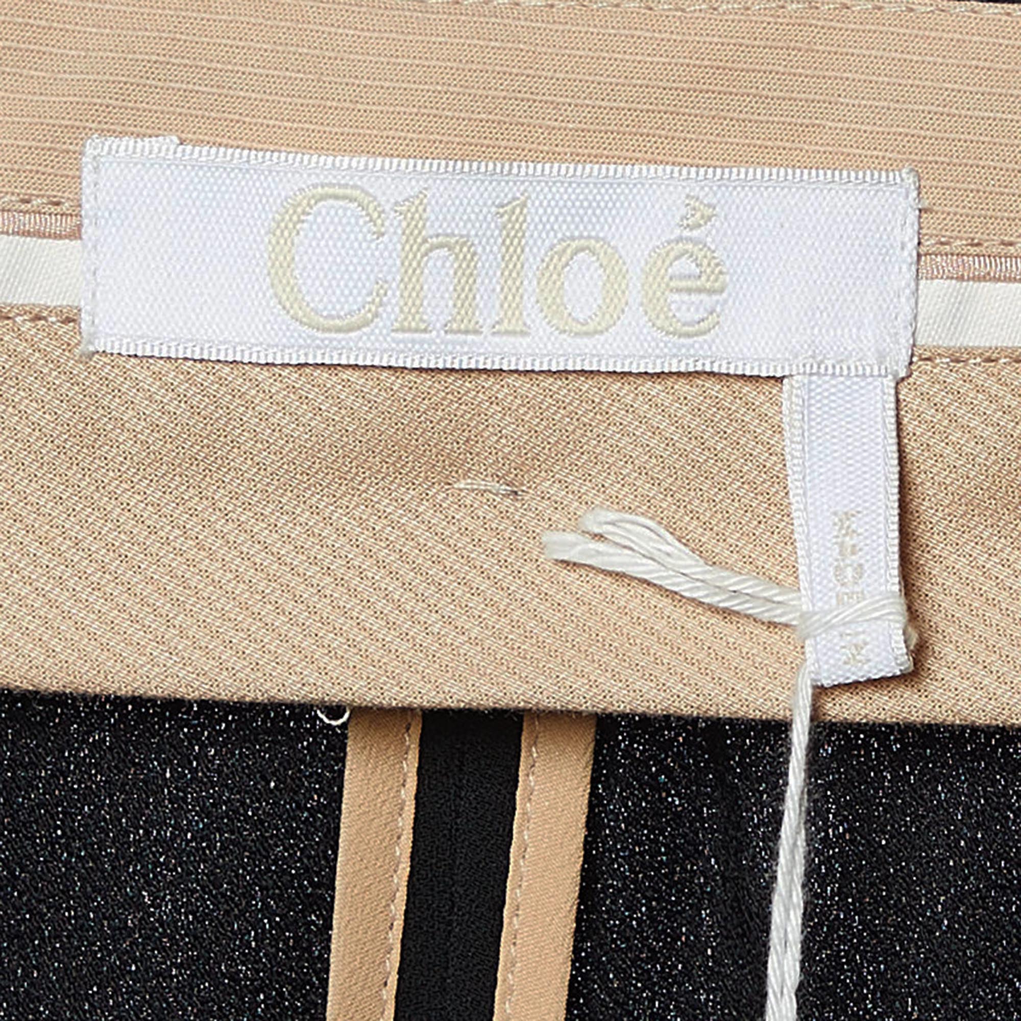 Chloe Black Crepe Flared Trousers S