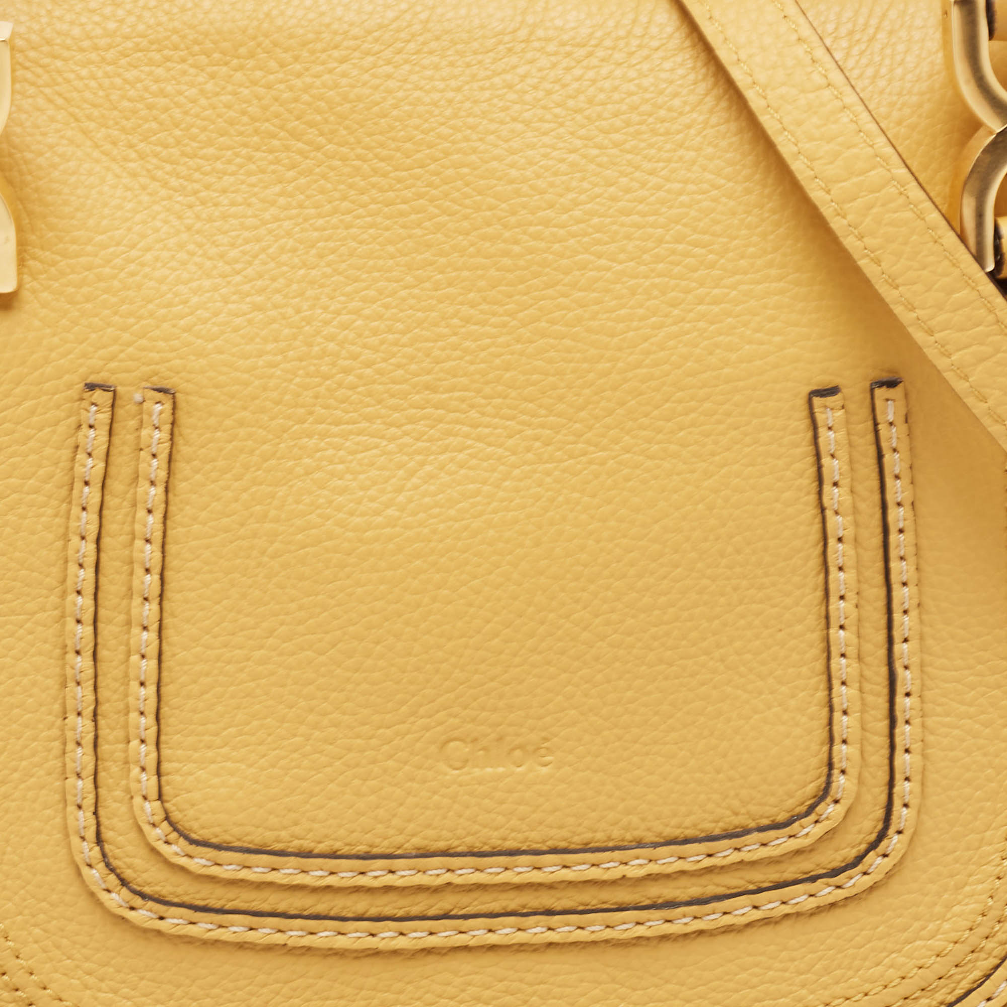 Chloé Yellow Leather Small Marcie Shoulder Bag