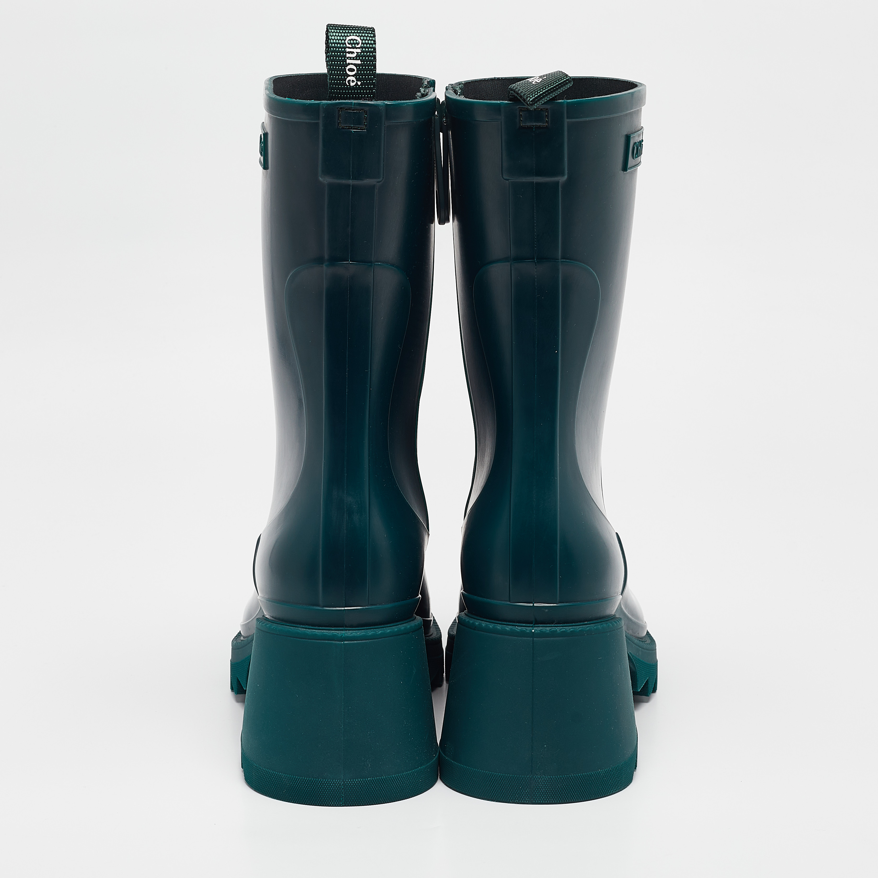 Chloe Green Rubber Betty Rain Boots Size 41