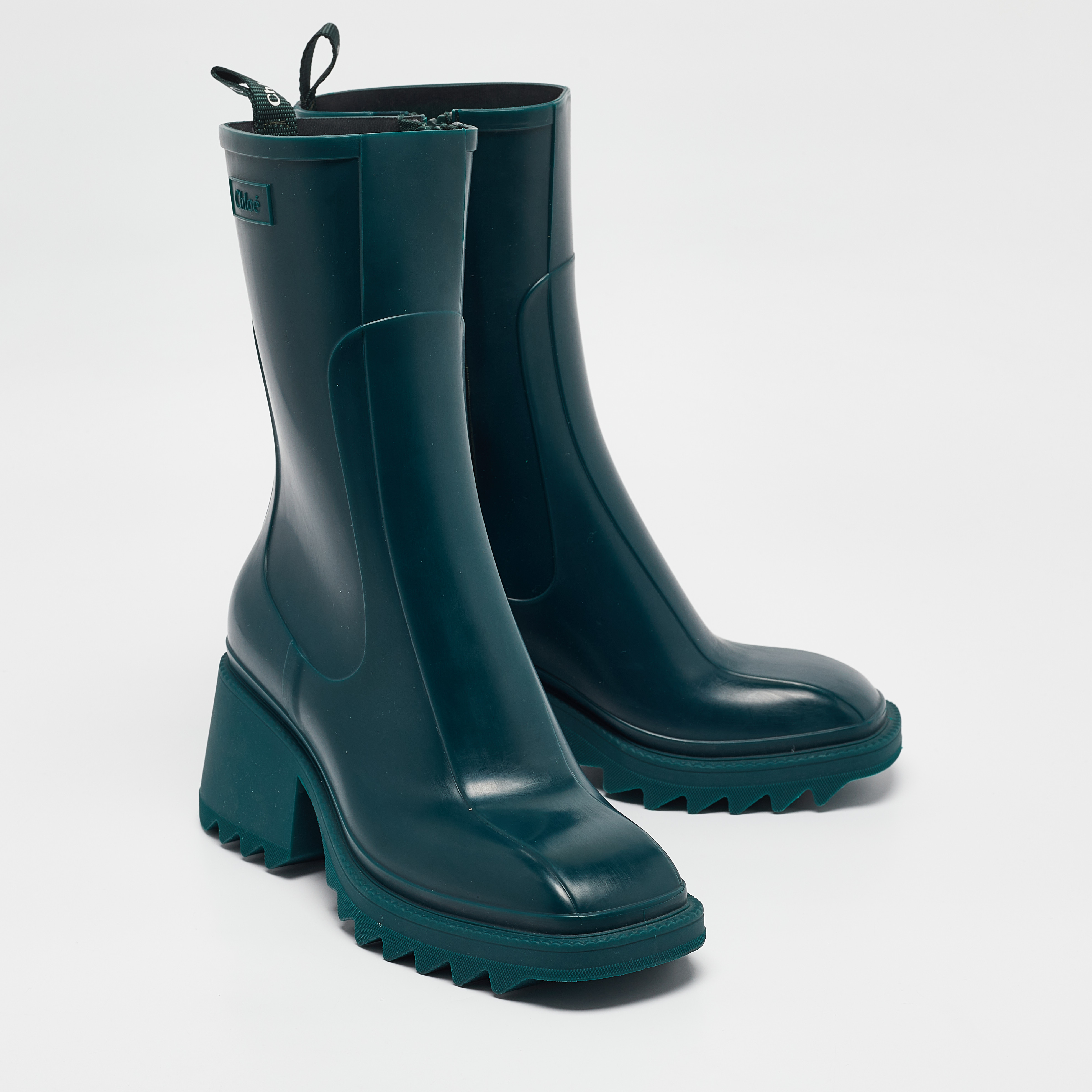 Chloe Green Rubber Betty Rain Boots Size 41