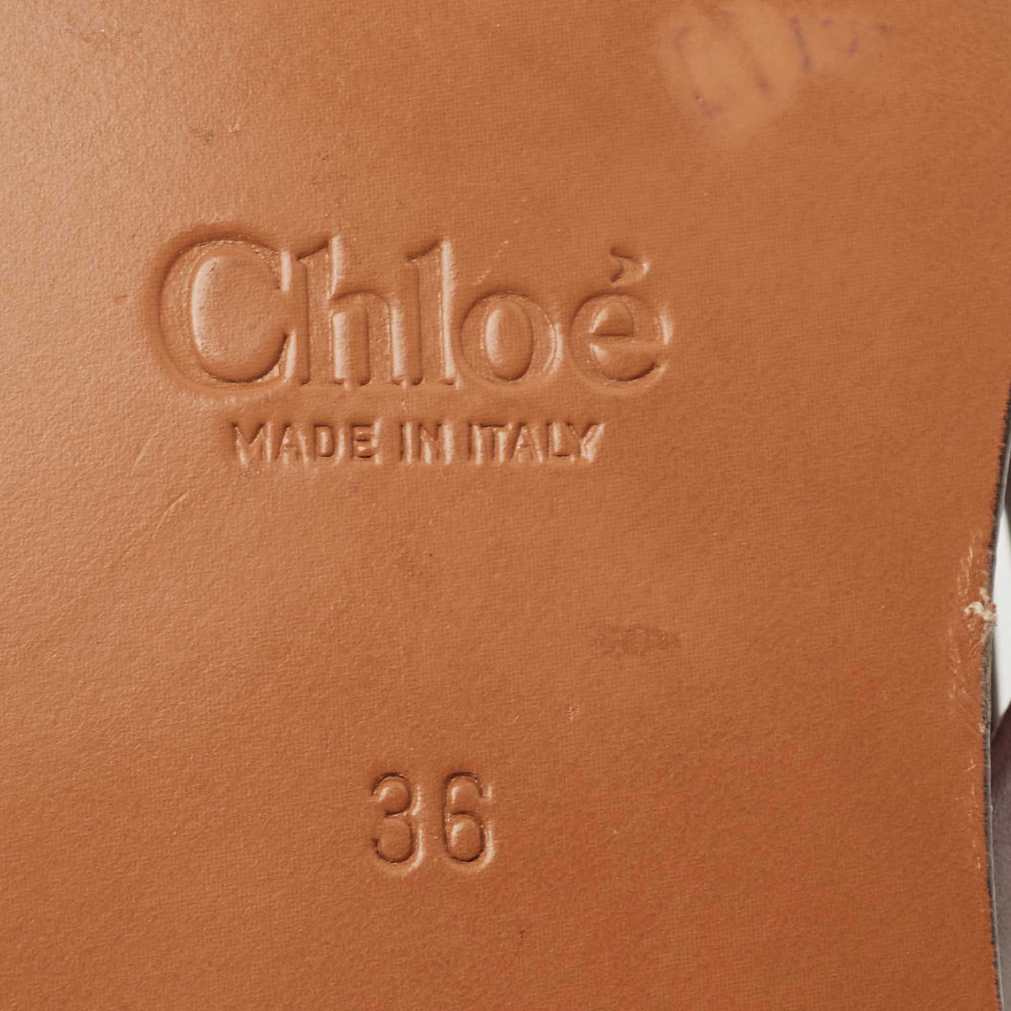 Chloe Burgundy Leather Rony Criss Cross Flat Slides Size 36
