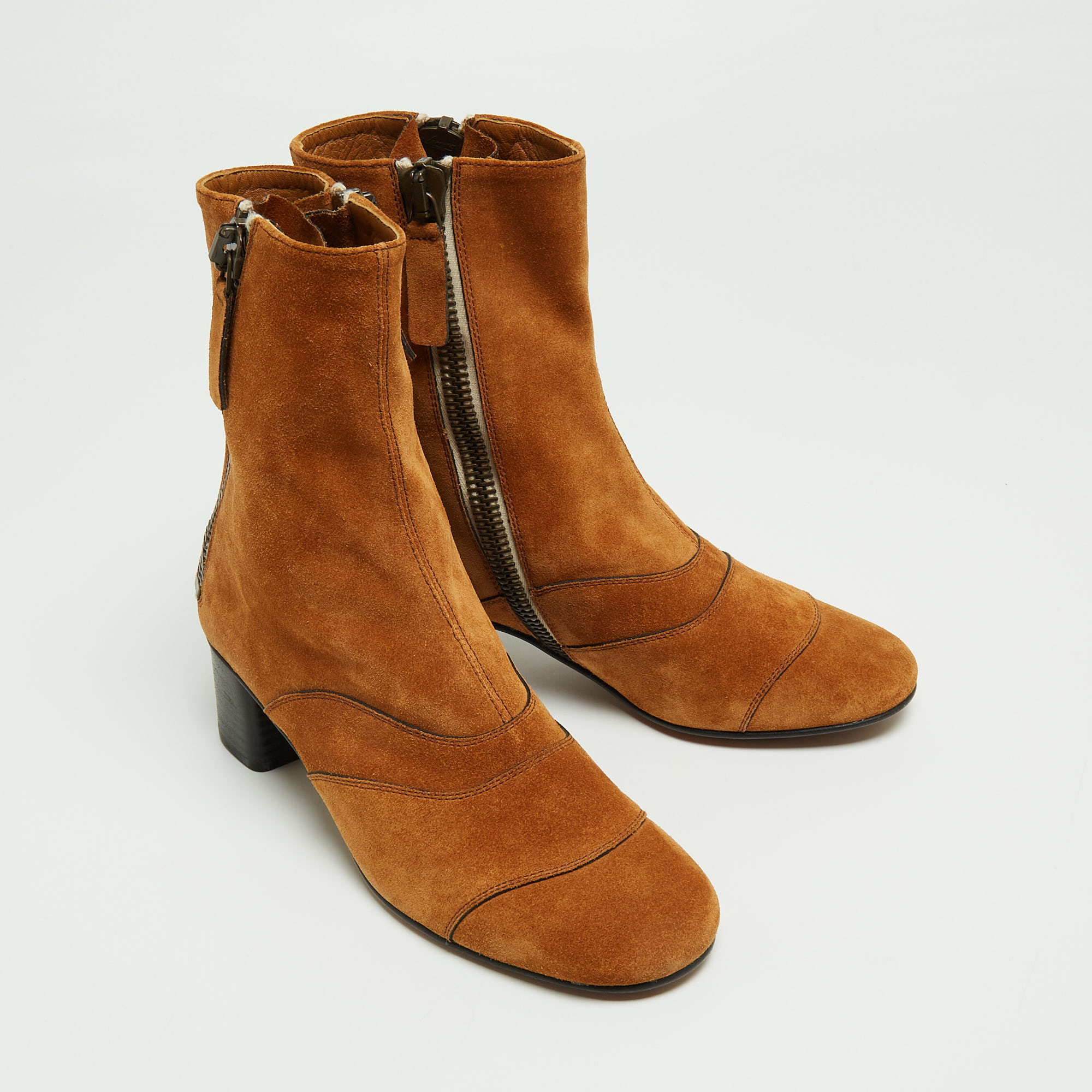 Chloe Brown Suede Ankle Boots Size 36