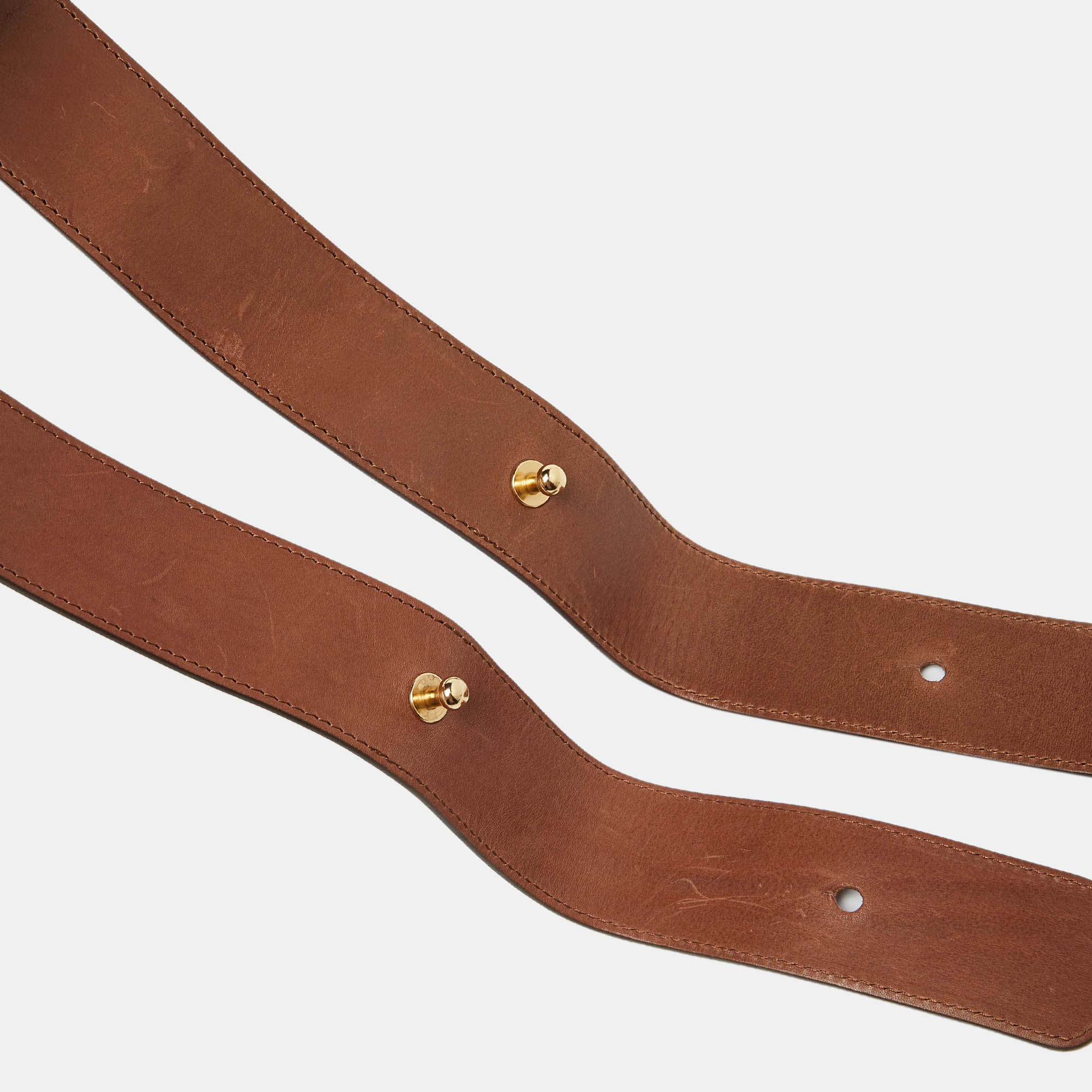 Chloe Brown Leather And Elastic Band Waist Belt