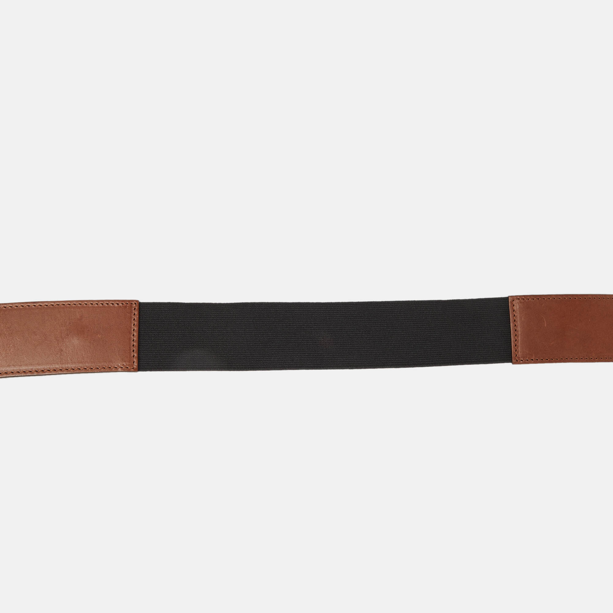 Chloe Brown Leather And Elastic Band Waist Belt