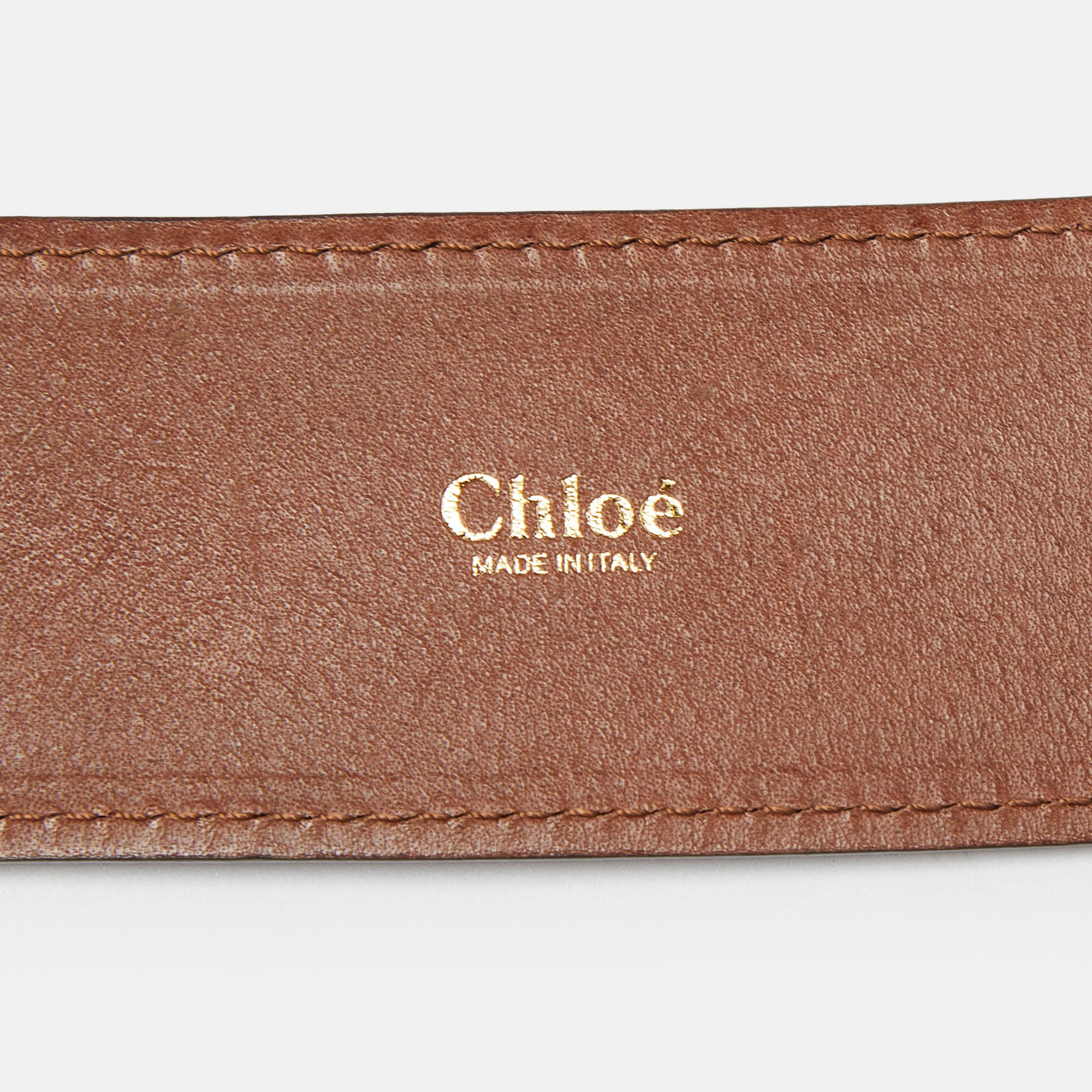 Chloe Brown Leather And Elastic Band Waist Belt