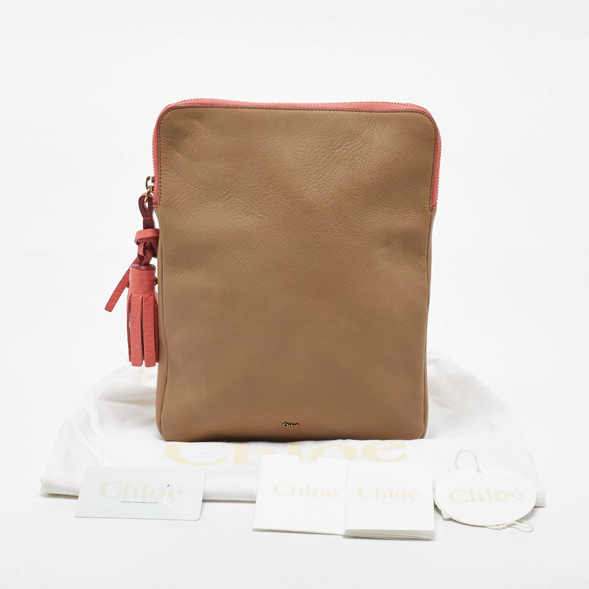 Chloe Beige Leather Eva IPad Cover