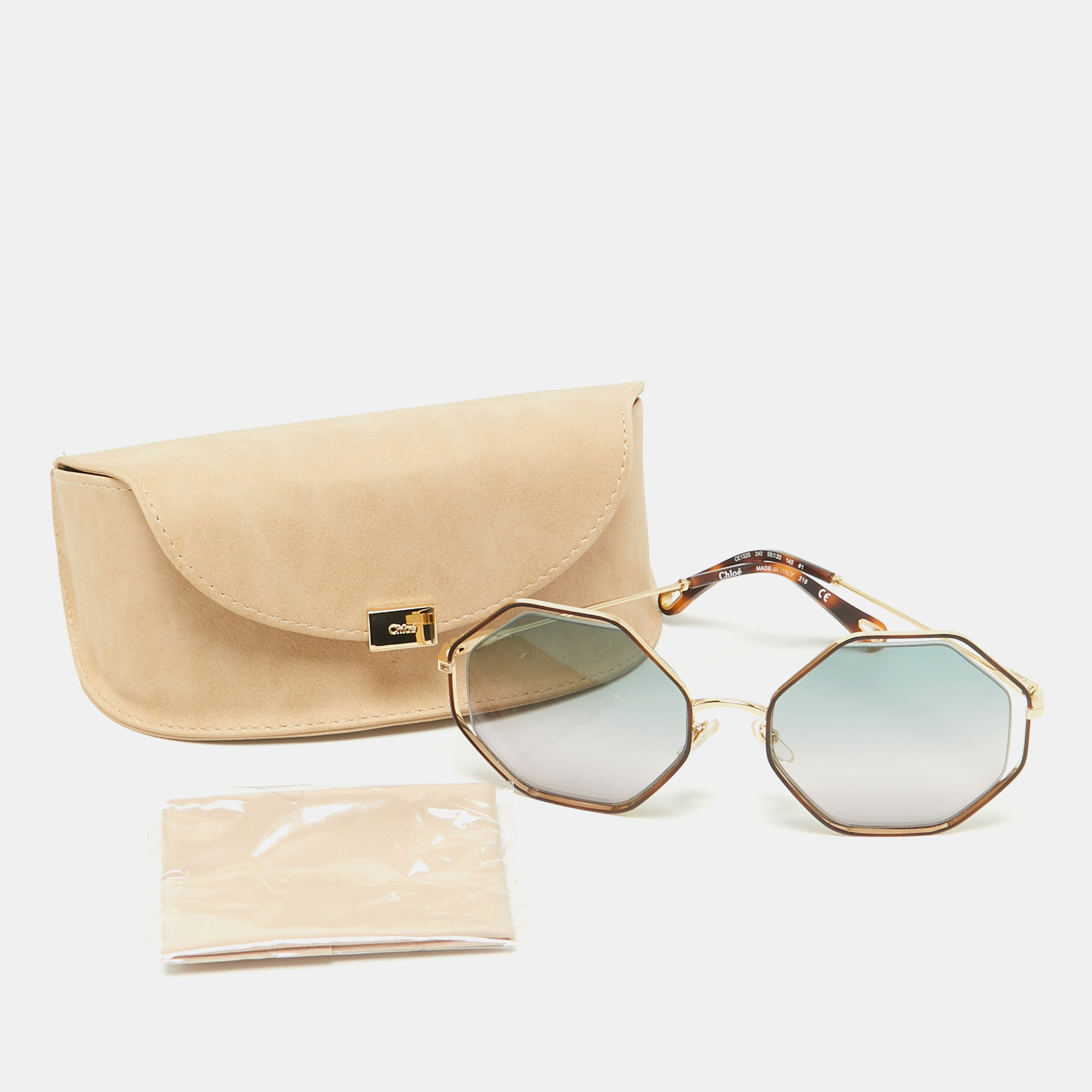 Chloé Green Gradient CE132S Poppy Geometric Sunglasses