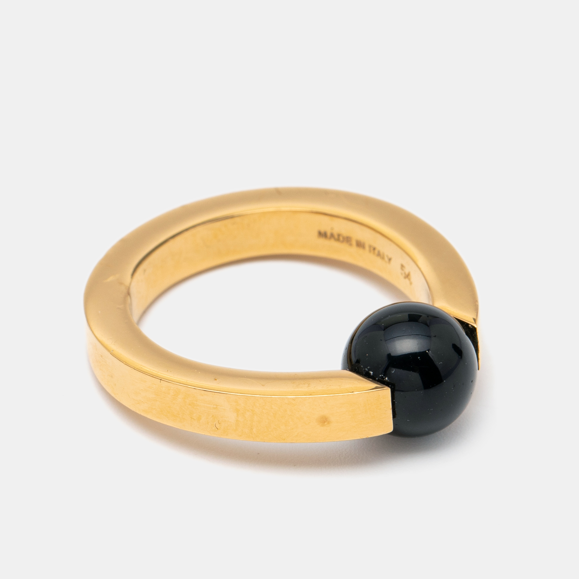 Chloe Bead Gold Tone Ring Size 54