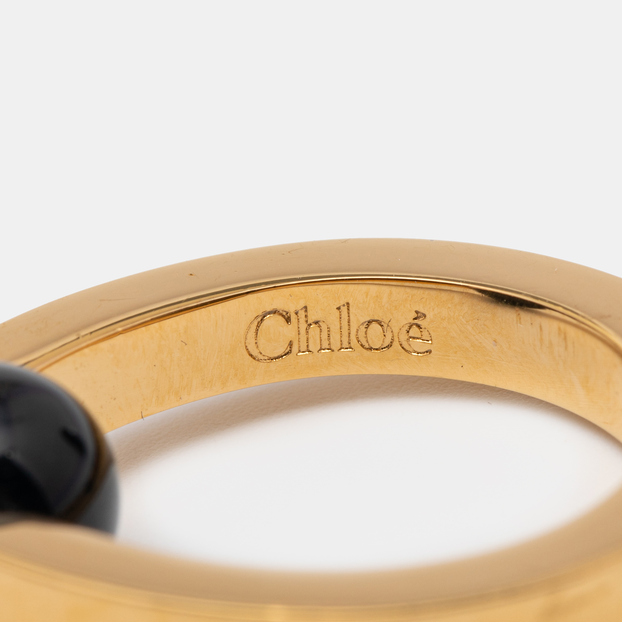 Chloe Bead Gold Tone Ring Size 54