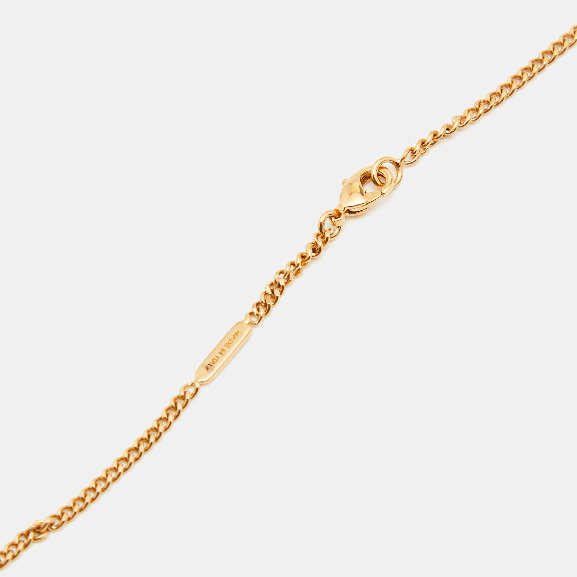 Chloé Multi Color Fabric Gold Tone Necklace