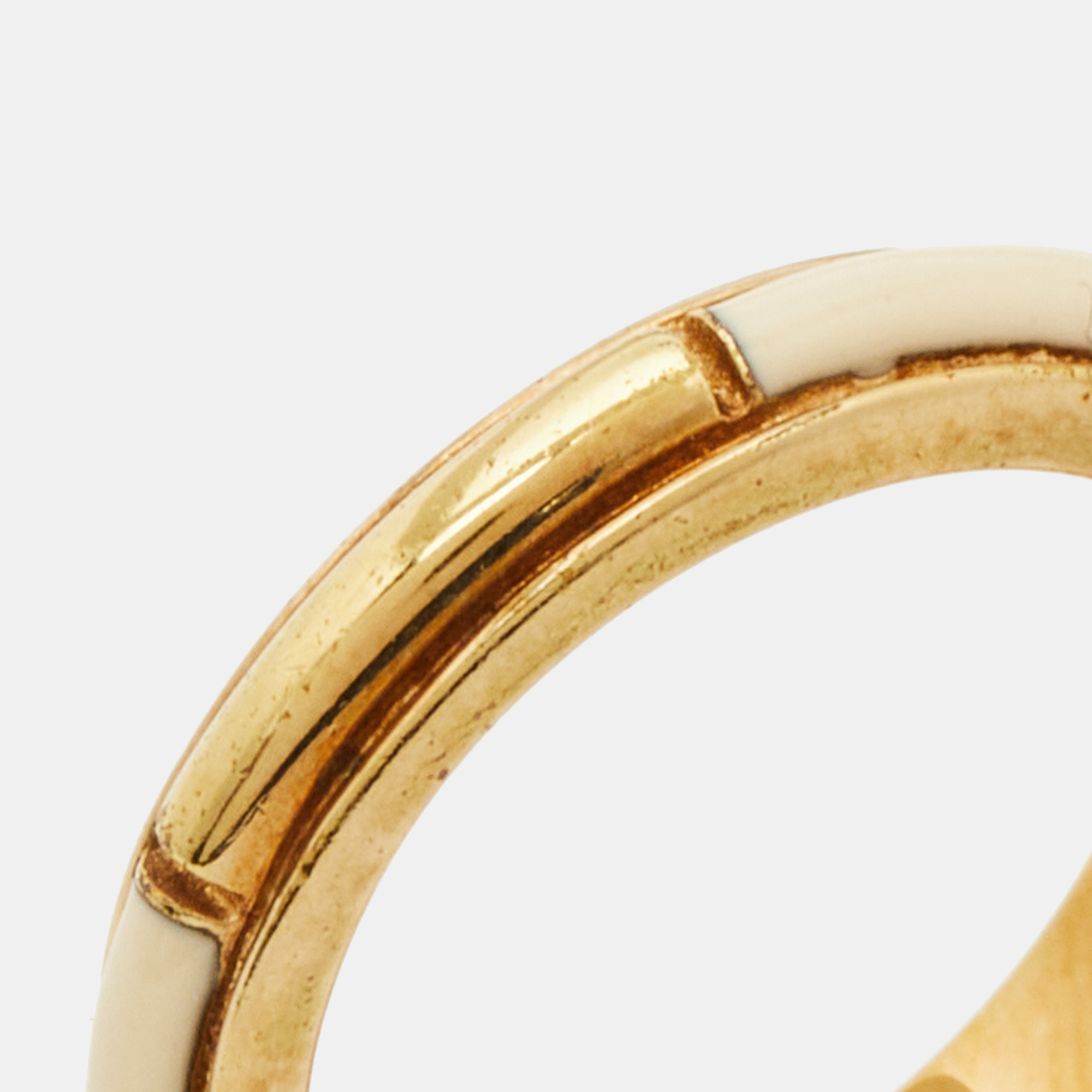 Chloe Enamel Gold Band Ring Size 52