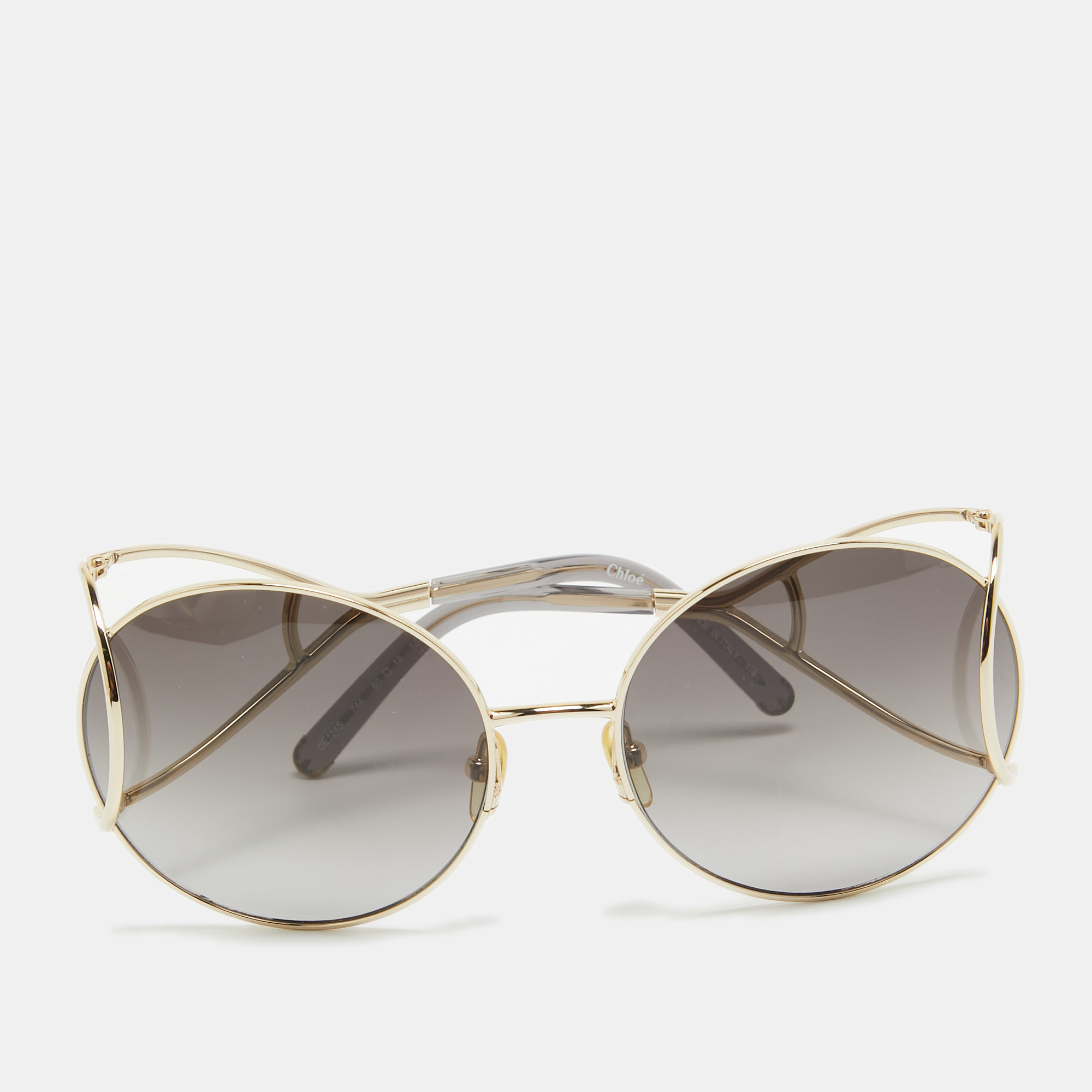 Chlo&eacute; grey/gold gradient ce124s round sunglasses