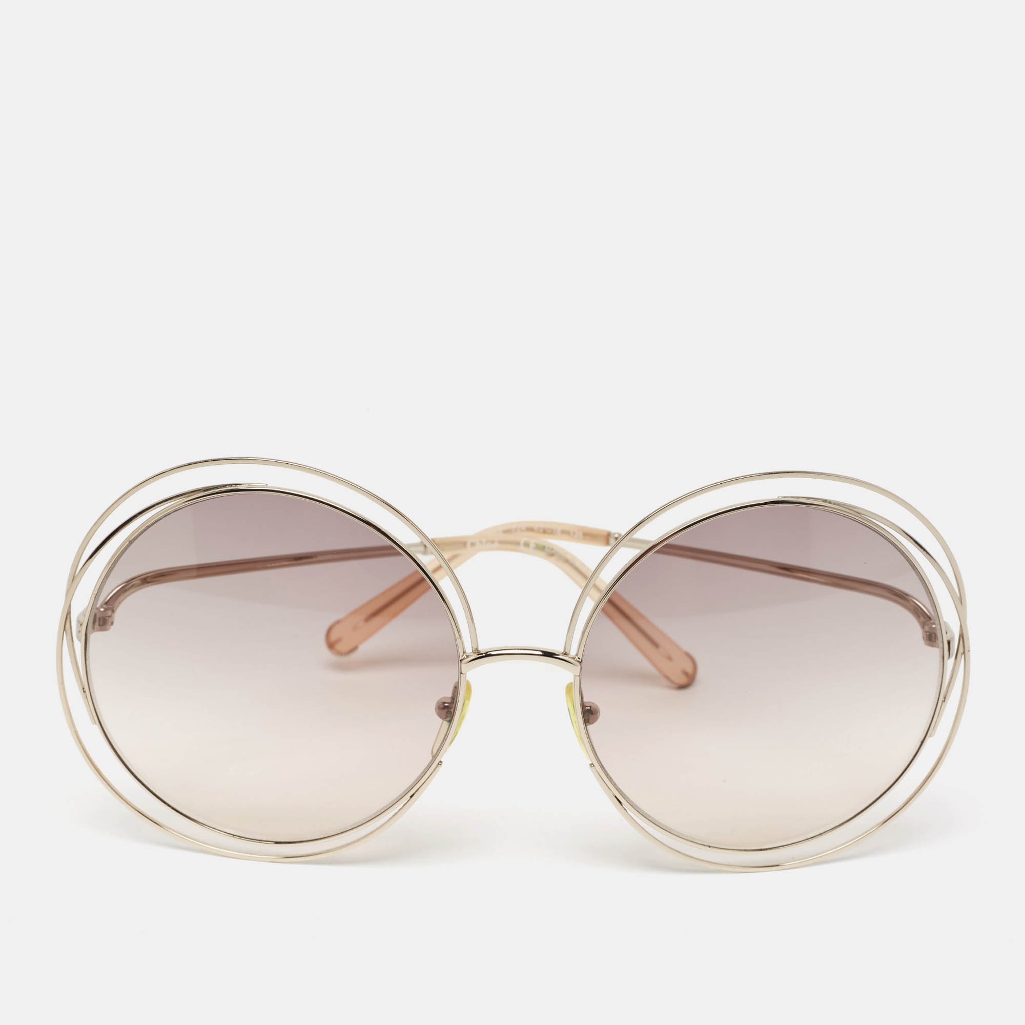 Chloe brown gradient ce114s frame round sunglasses