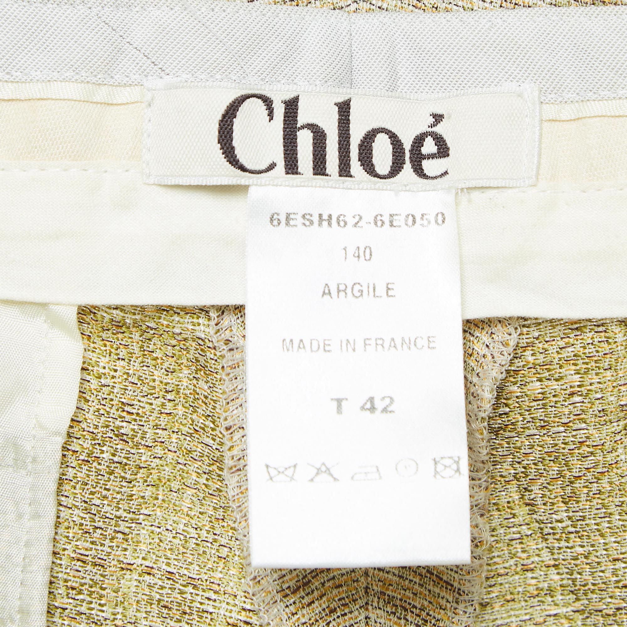 Chloe Beige Patterned Regular Shorts L