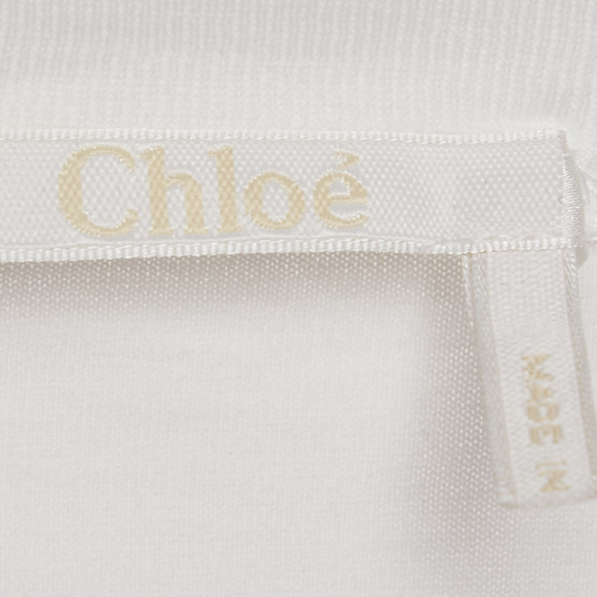 Chloe White Jersey Cotton Crew Neck T-Shirt M