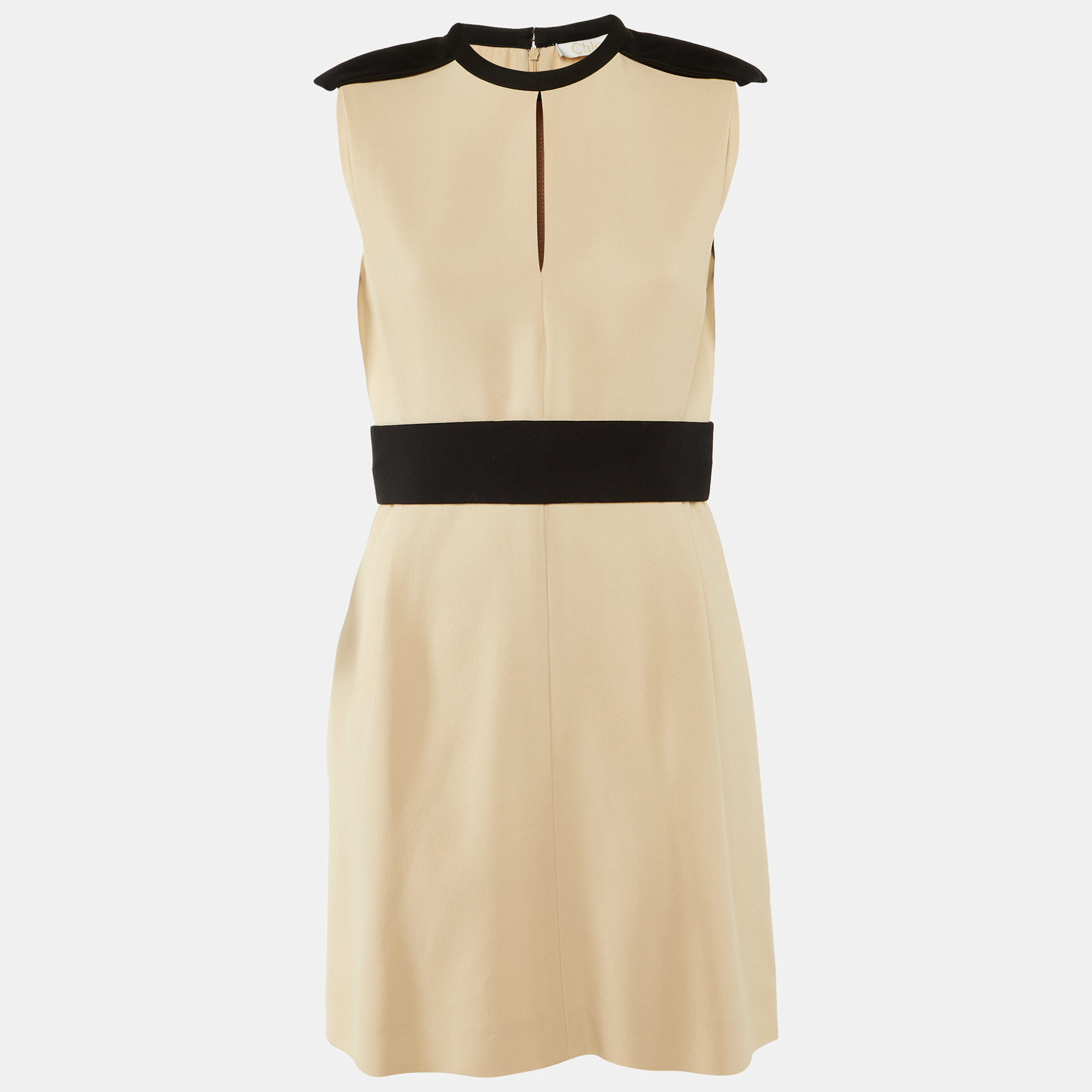 Chloe Beige /Black Crepe Sleeveless Mini Dress S
Chloe Beige /Black Crepe Sleeveless Mini Dress S