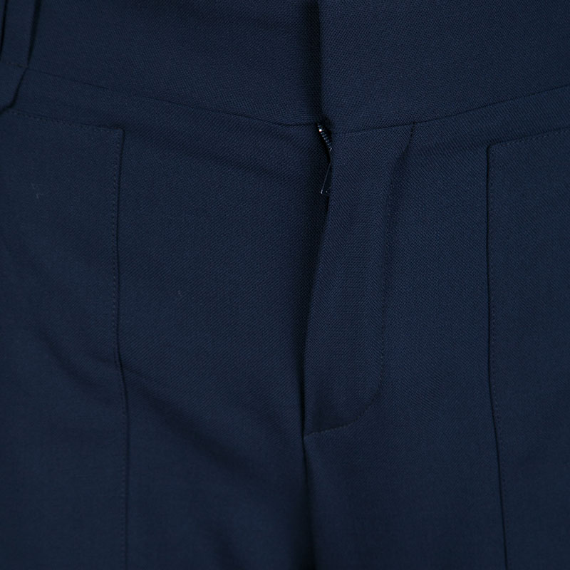 Chloe Navy Blue Wool Flared Bottom Pants S
