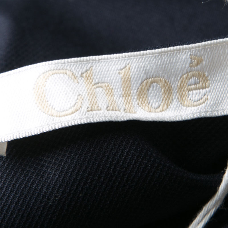 Chloe Navy Blue Woven Cotton Sleeveless Top M
