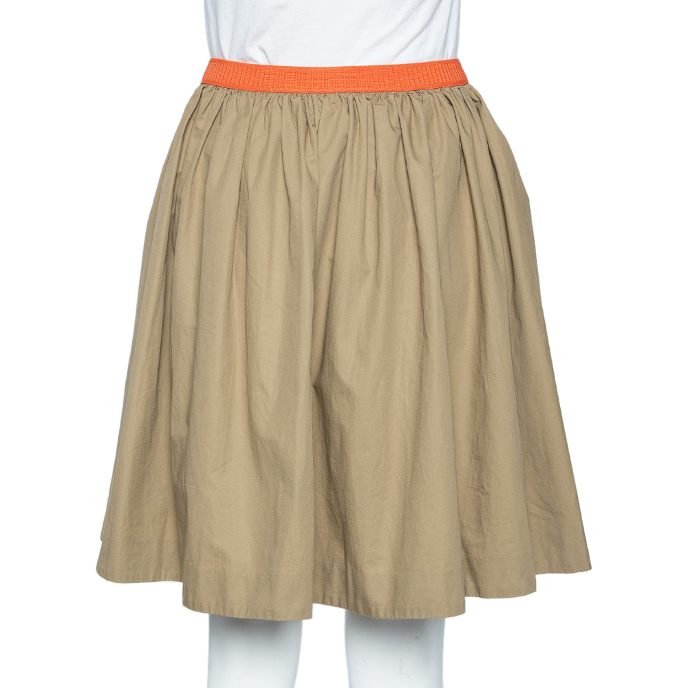See By Chloe Two Tone Cotton Contrast Waist Flared Waist S