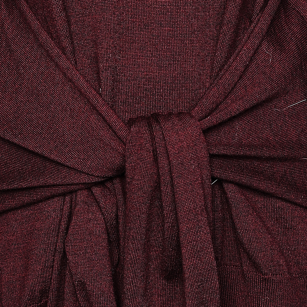 Chloe Burnt Mahogany Wool Waist Tie Detail Sweater M