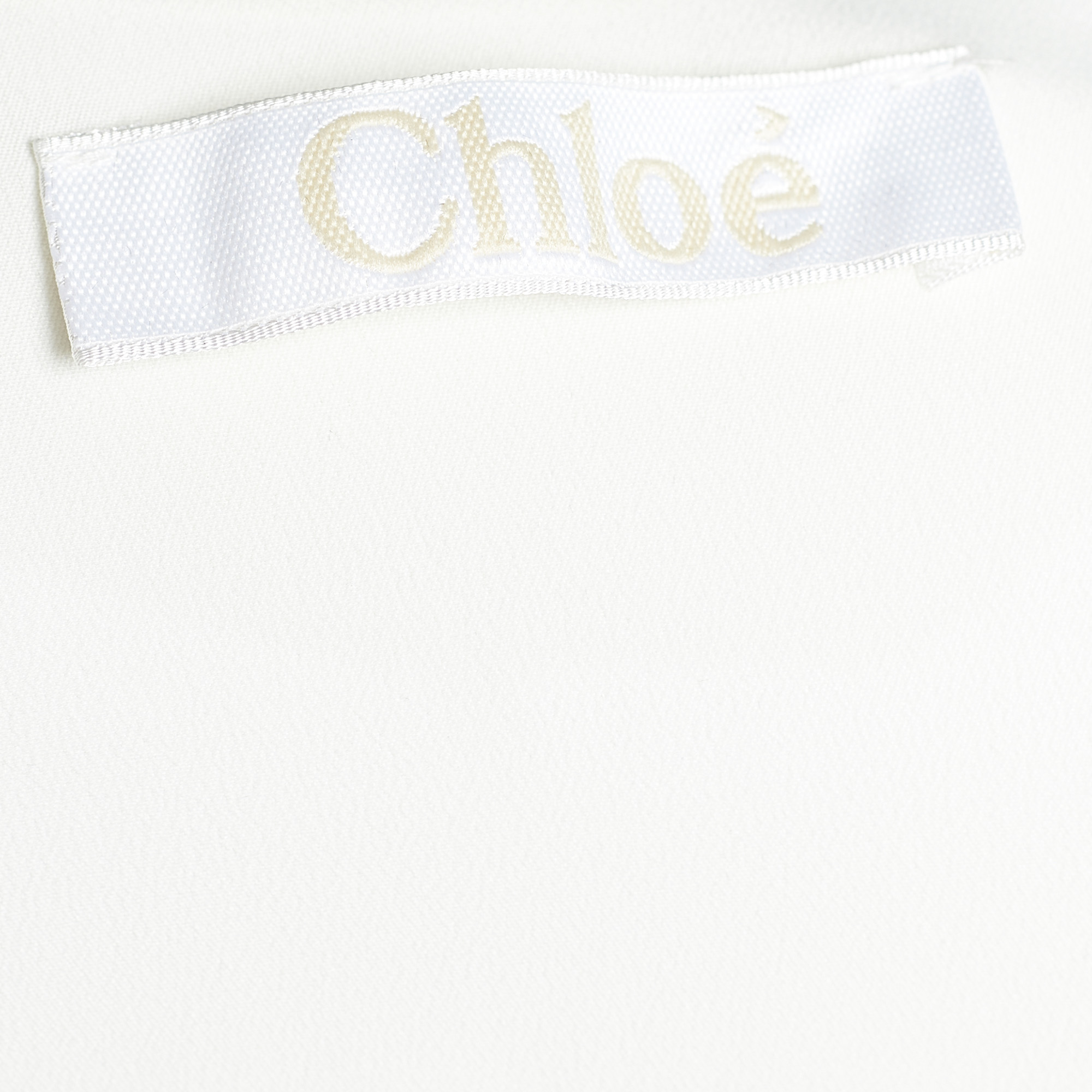 Chloe Off-White Crepe Embellished Sleeveless Blouse M