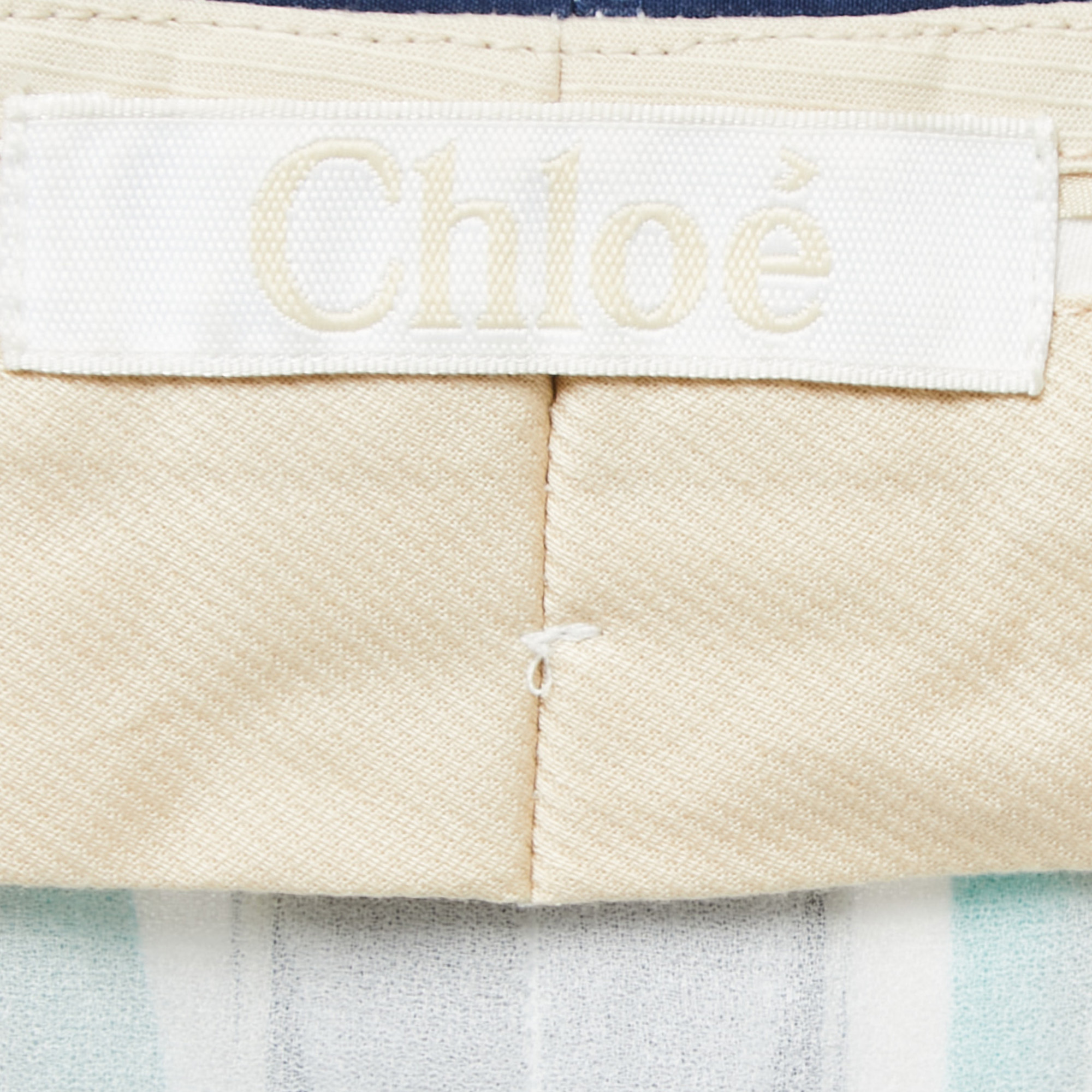Chloe Multicolor Striped Silk Wide Leg Pants M