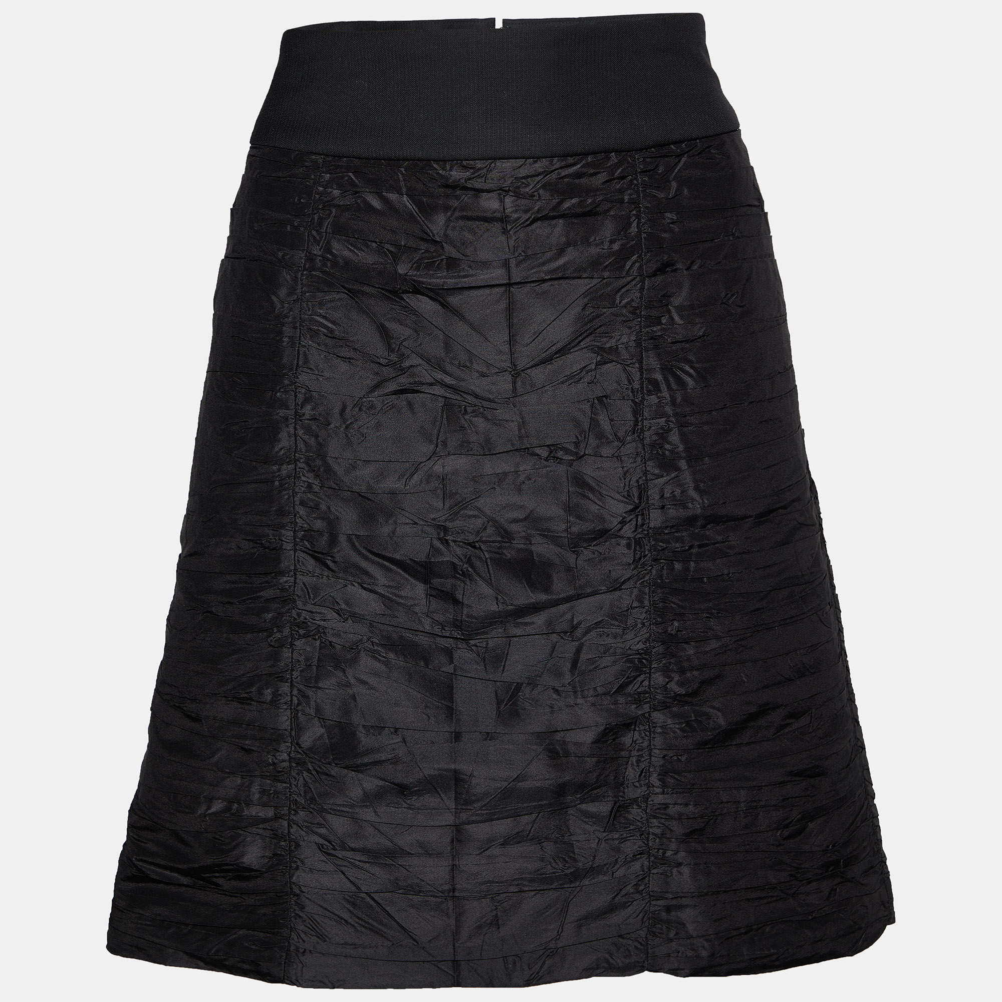 Chloe Black Silk Ruched Mini Skirt M