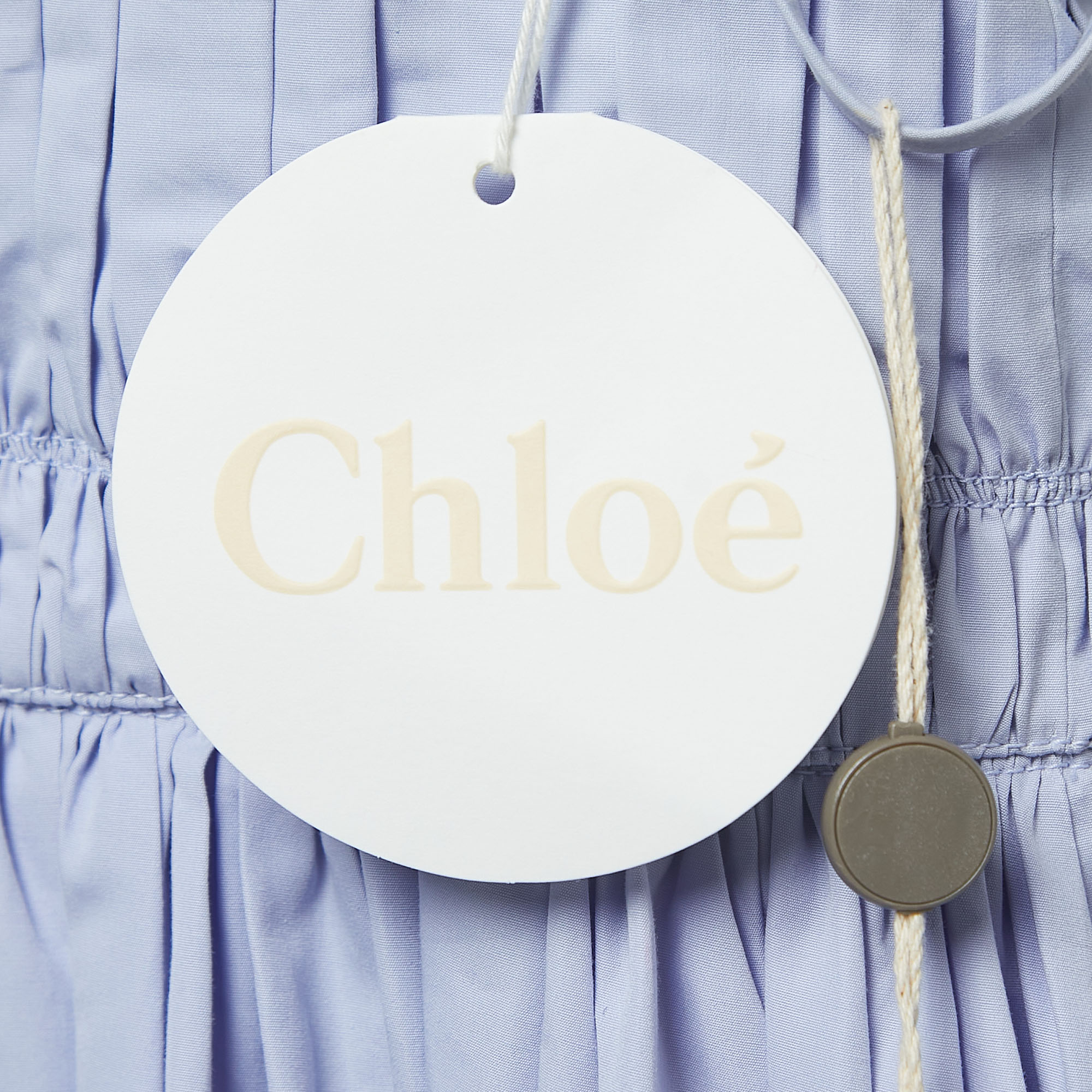 Chloe Blue Cotton Strappy Midi Dress M