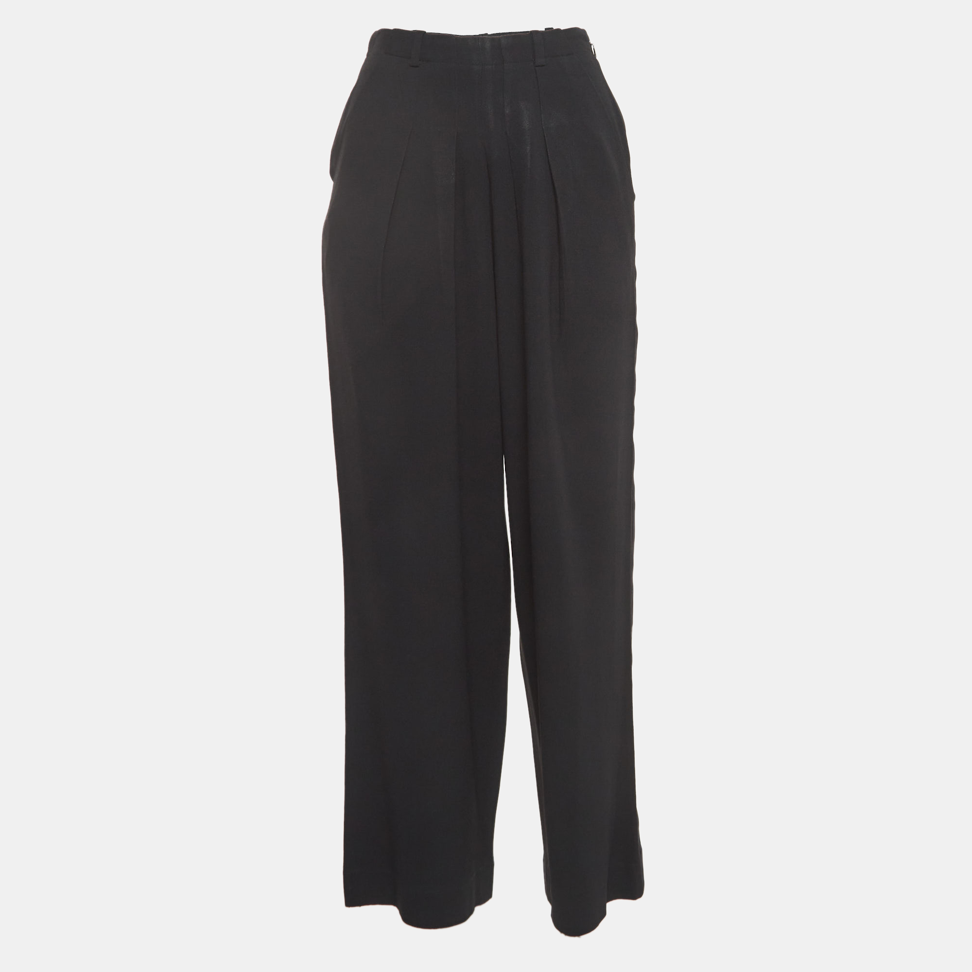 Chloe black crepe pleated trousers xs