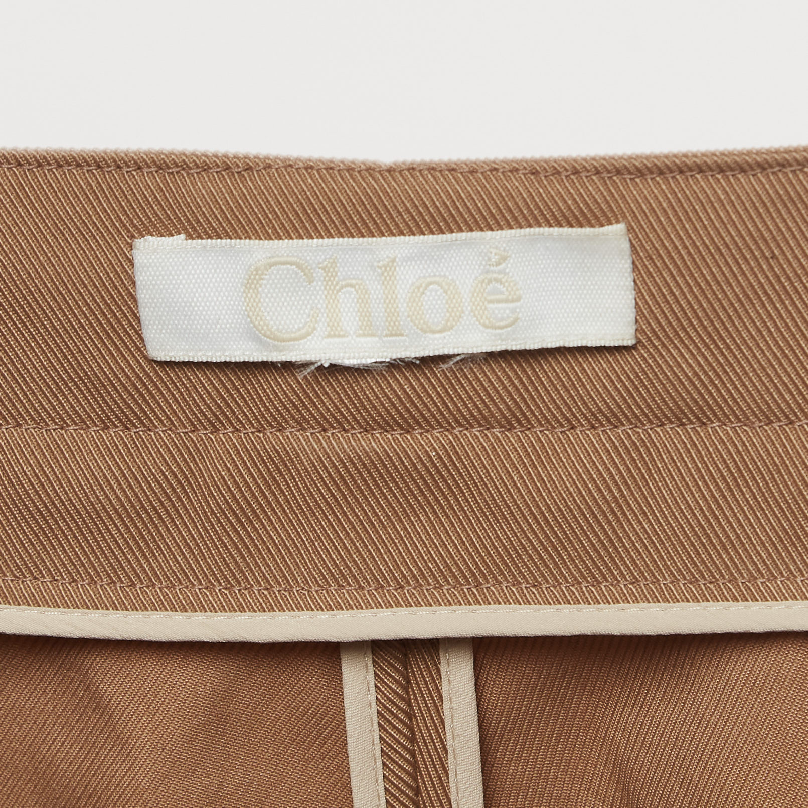 Chloe Brown Pocket Detail Knit Trousers S