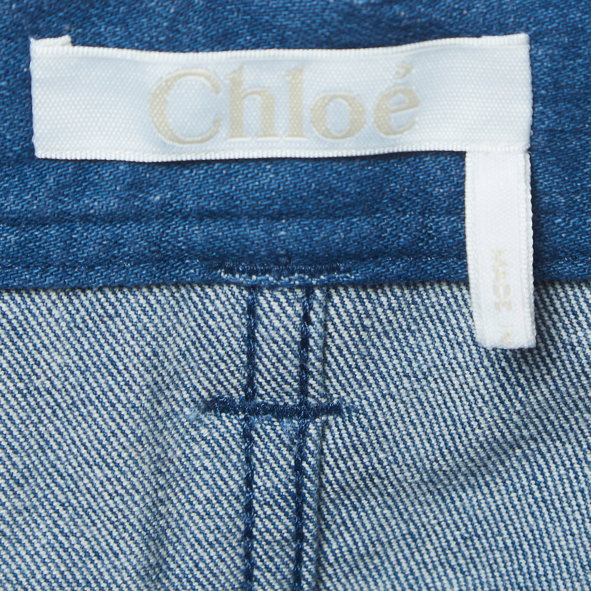 Chloe Blue Denim High Rise Wide Leg Jeans M Waist 27