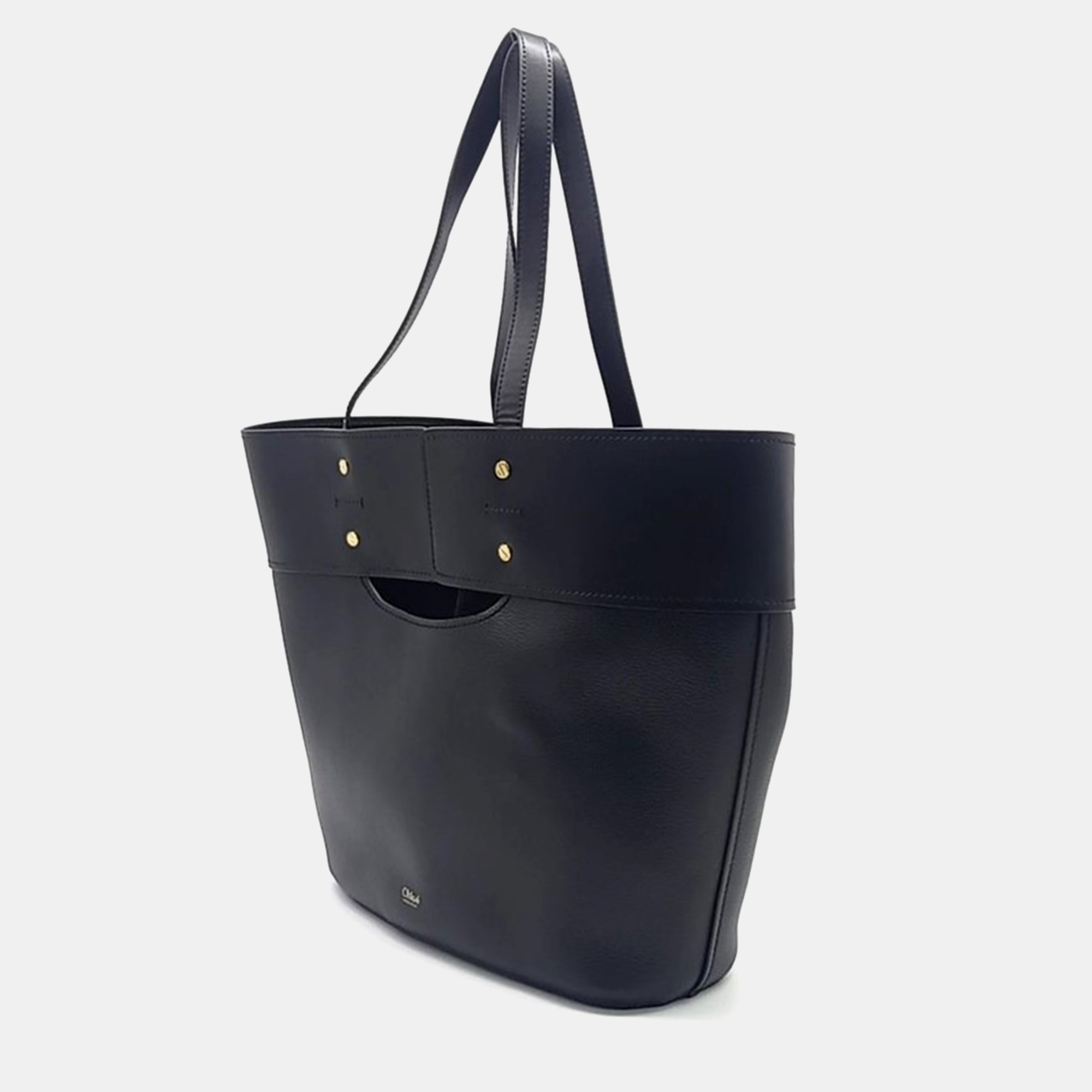 Chloe Black Leather Aby Tote Bag