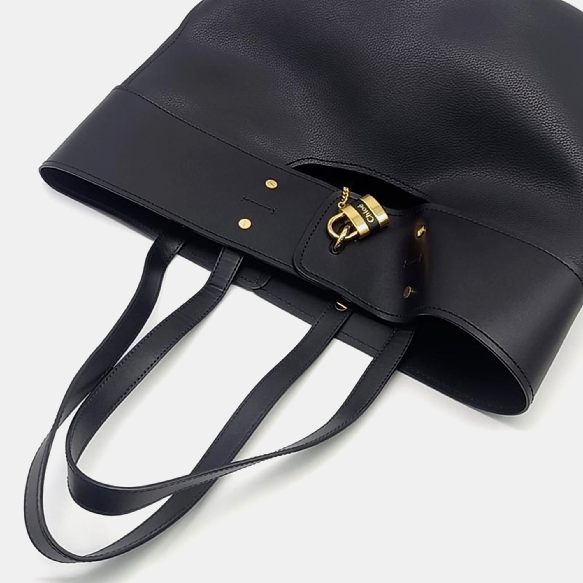 Chloe Black Leather Aby Tote Bag