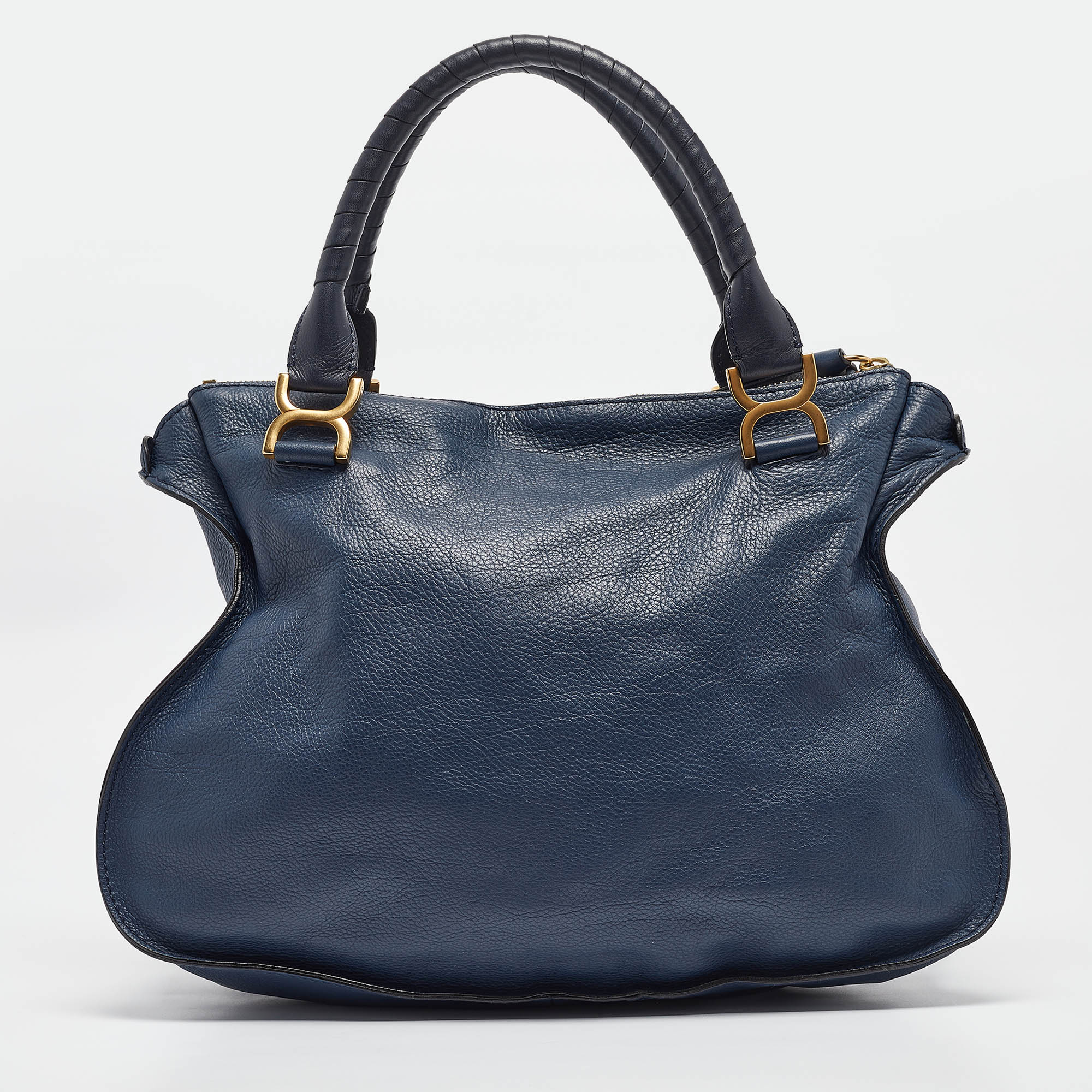 Chloe Blue Leather Large Marcie Satchel