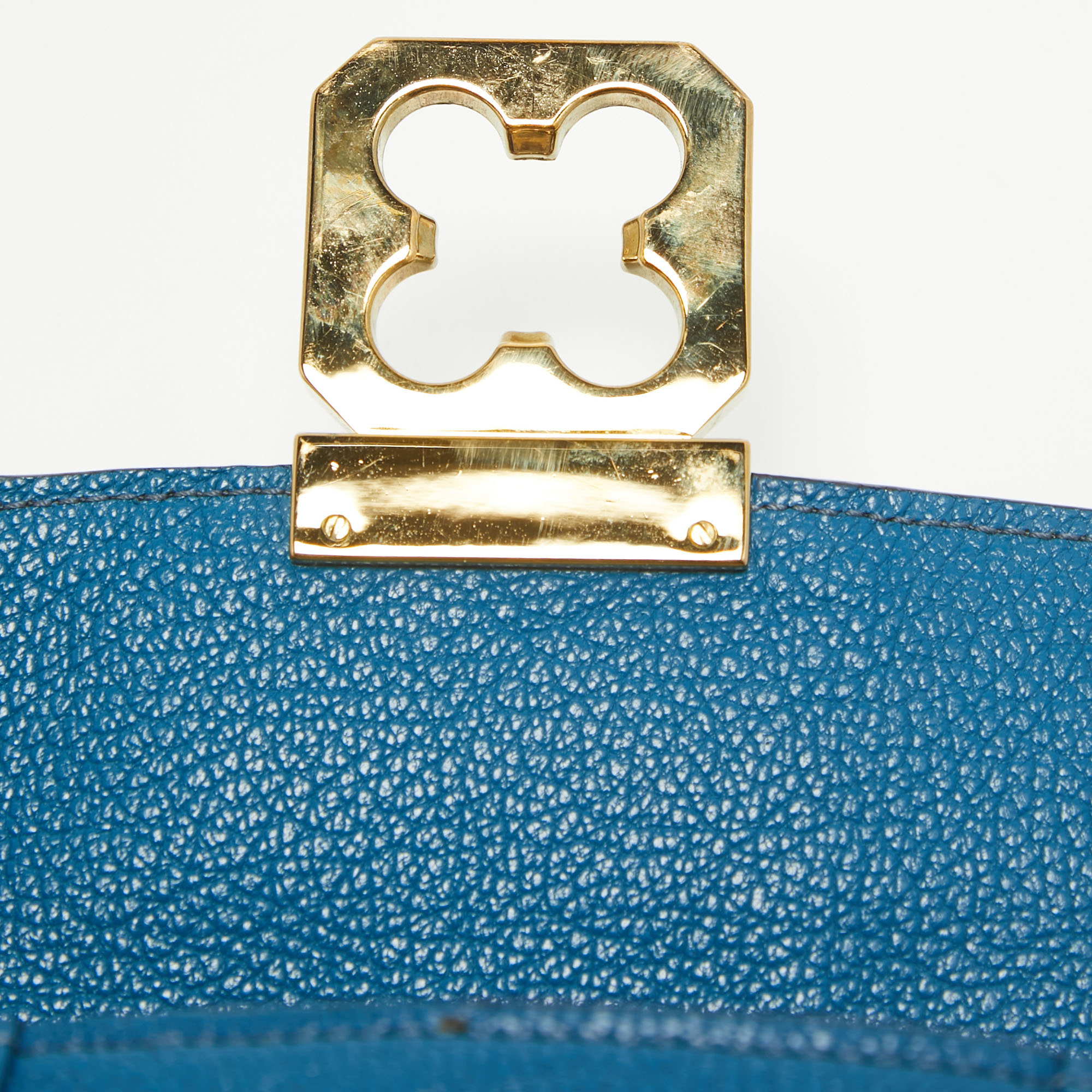 Chloe Blue Leather Mini Elsie Crossbody Bag