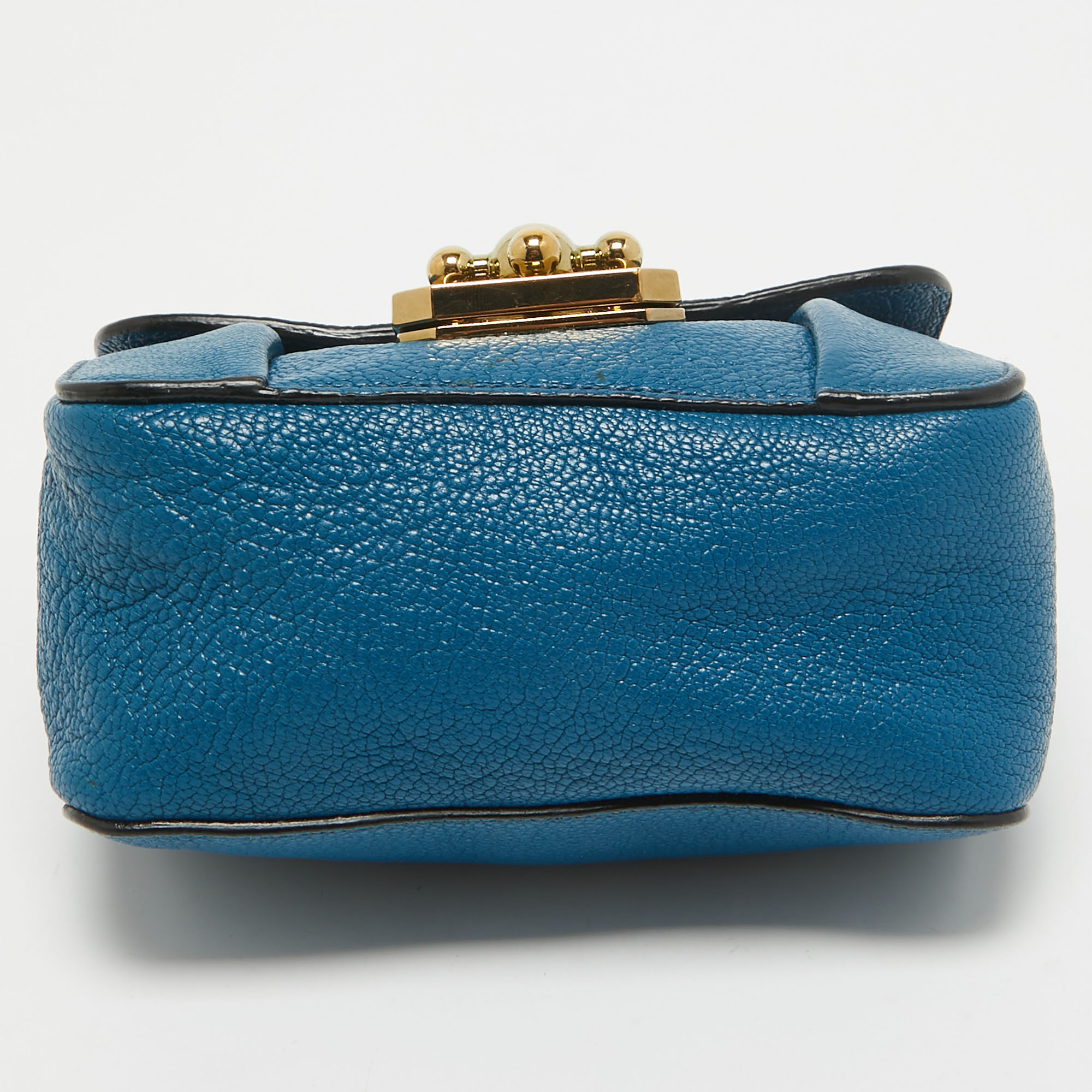 Chloe Blue Leather Mini Elsie Crossbody Bag