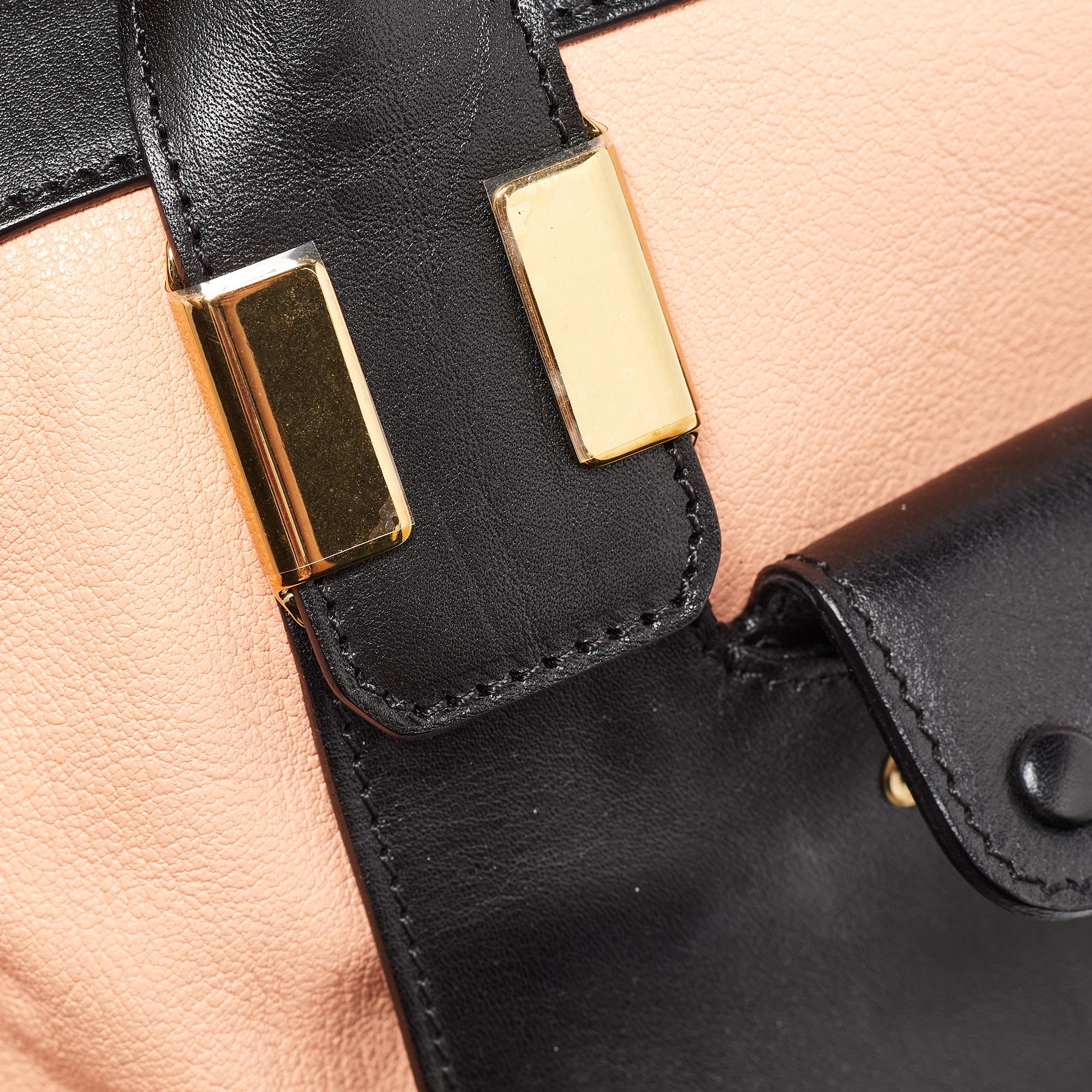 Chloe Orange/Black Leather Alice Satchel