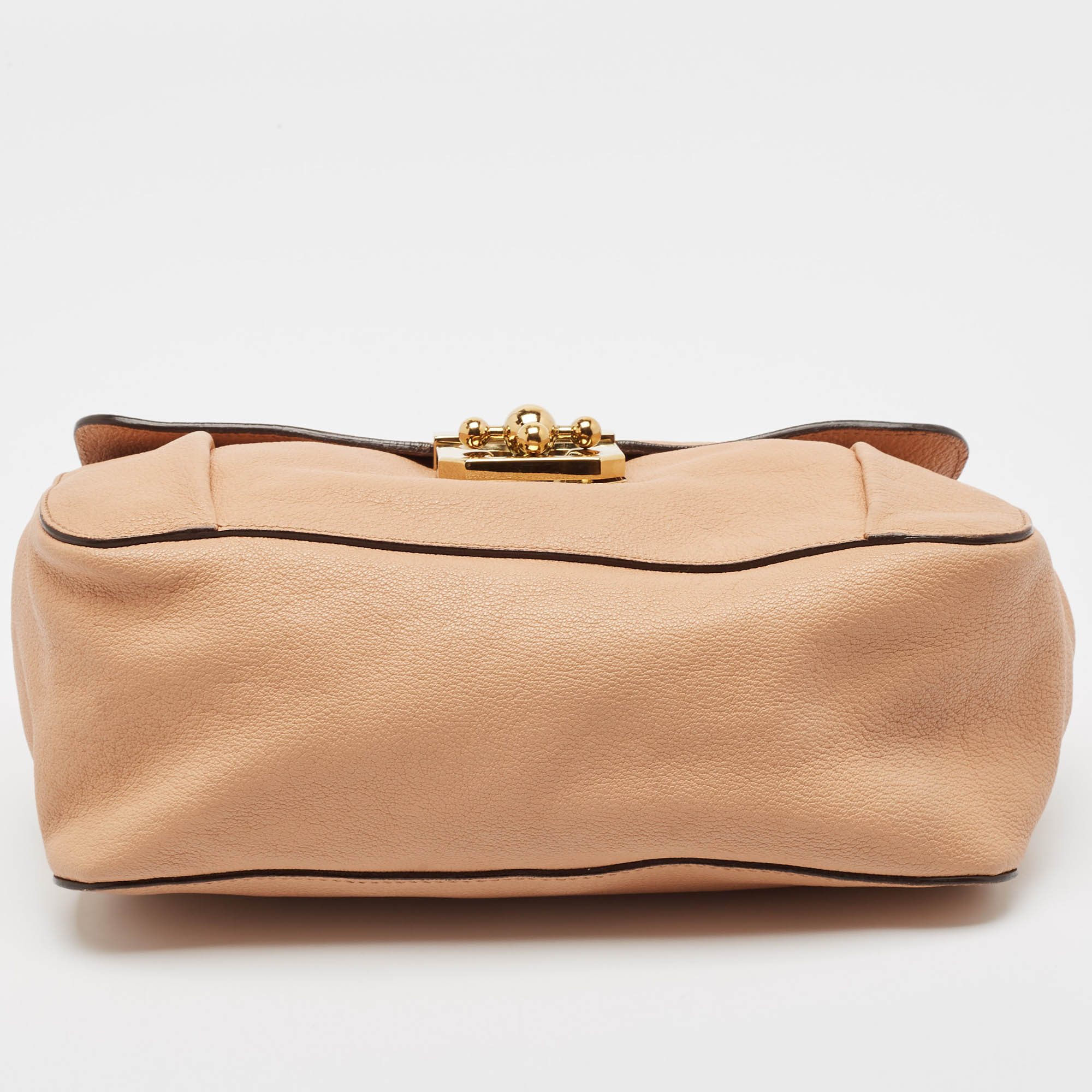 Chloe Peach Leather Medium Elsie Shoulder Bag