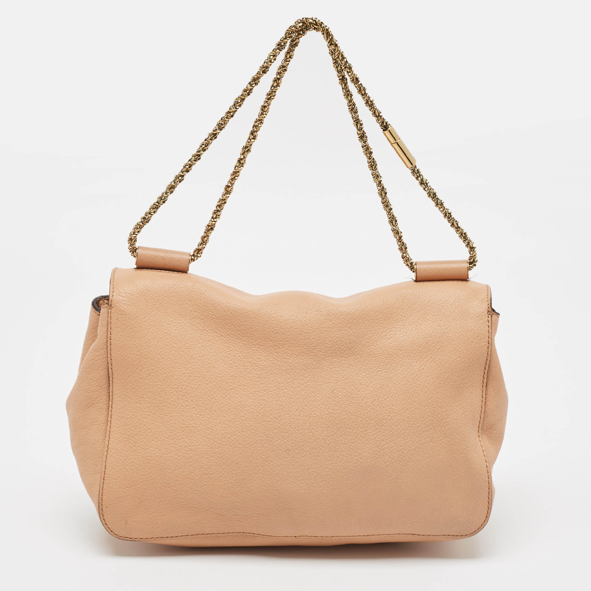 Chloe Peach Leather Medium Elsie Shoulder Bag