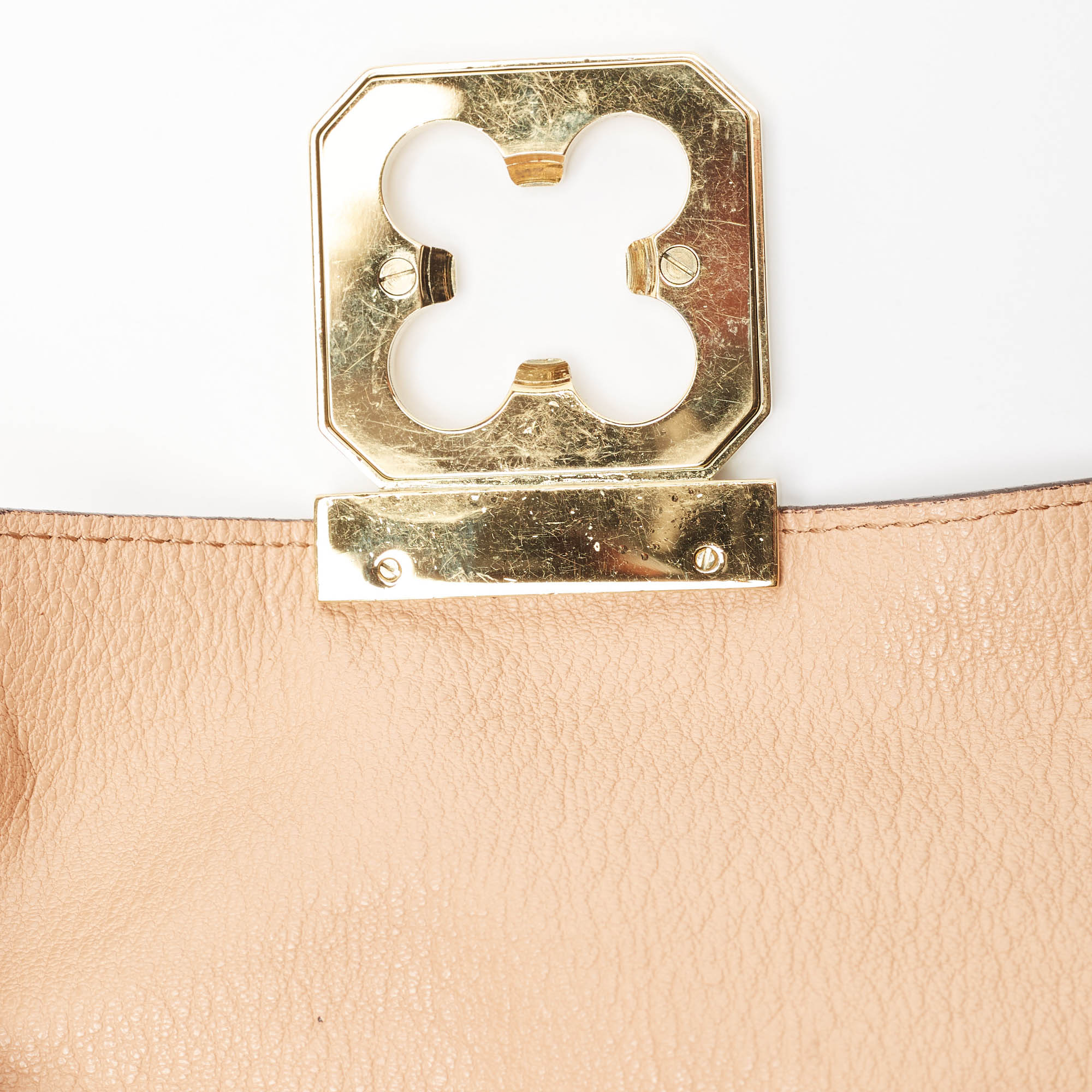 Chloe Peach Leather Medium Elsie Shoulder Bag